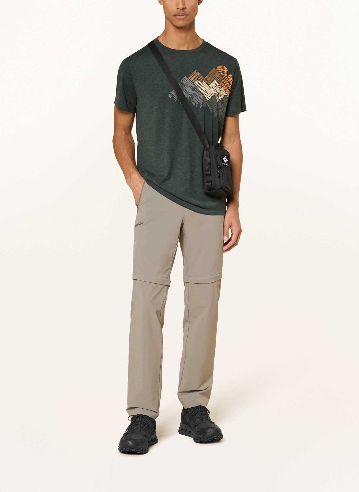 me°ru' T-shirt MOZELOS: DONKERGROEN