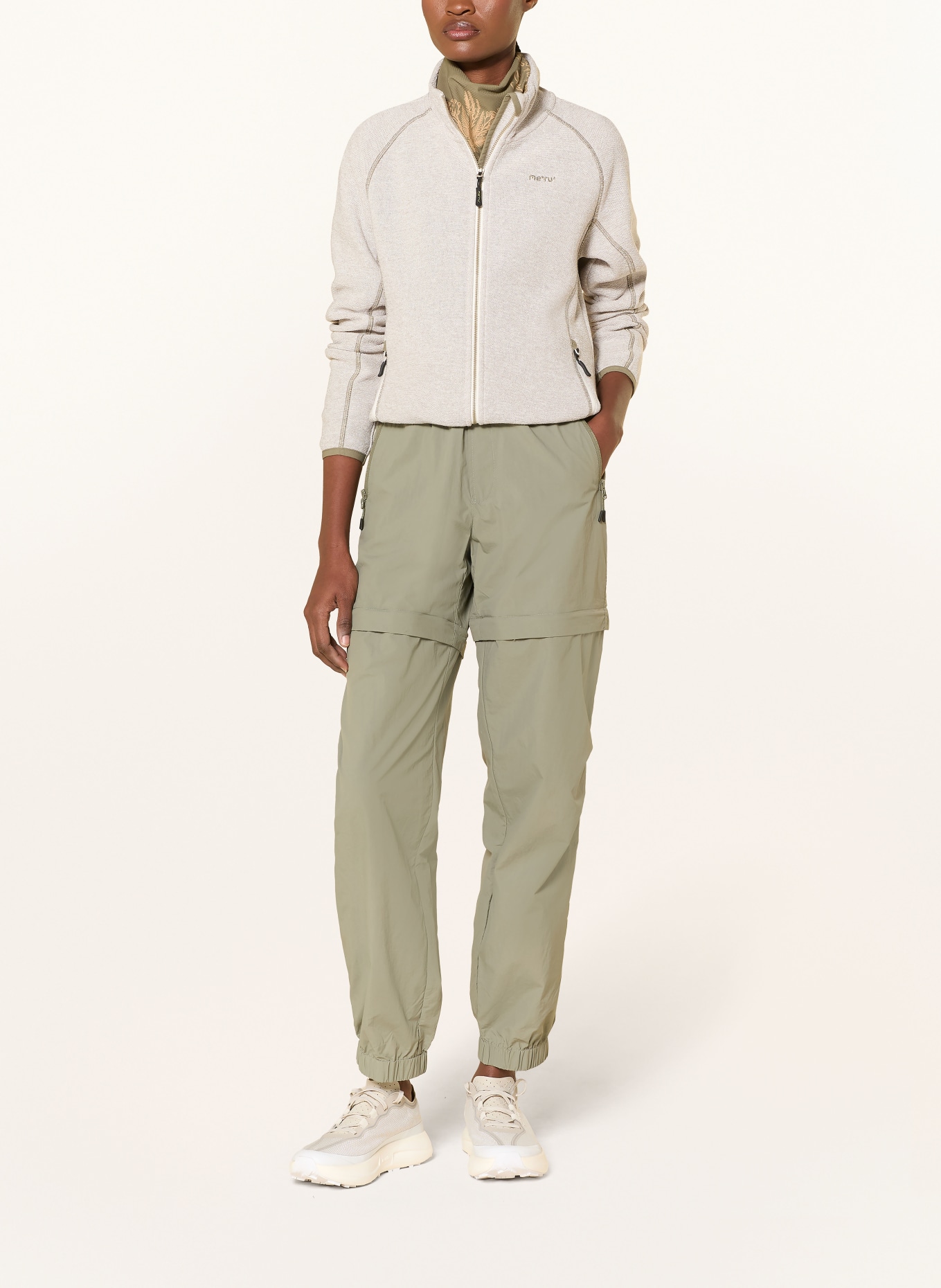 me°ru' Fleecejacke HORTA: CREME / KHAKI