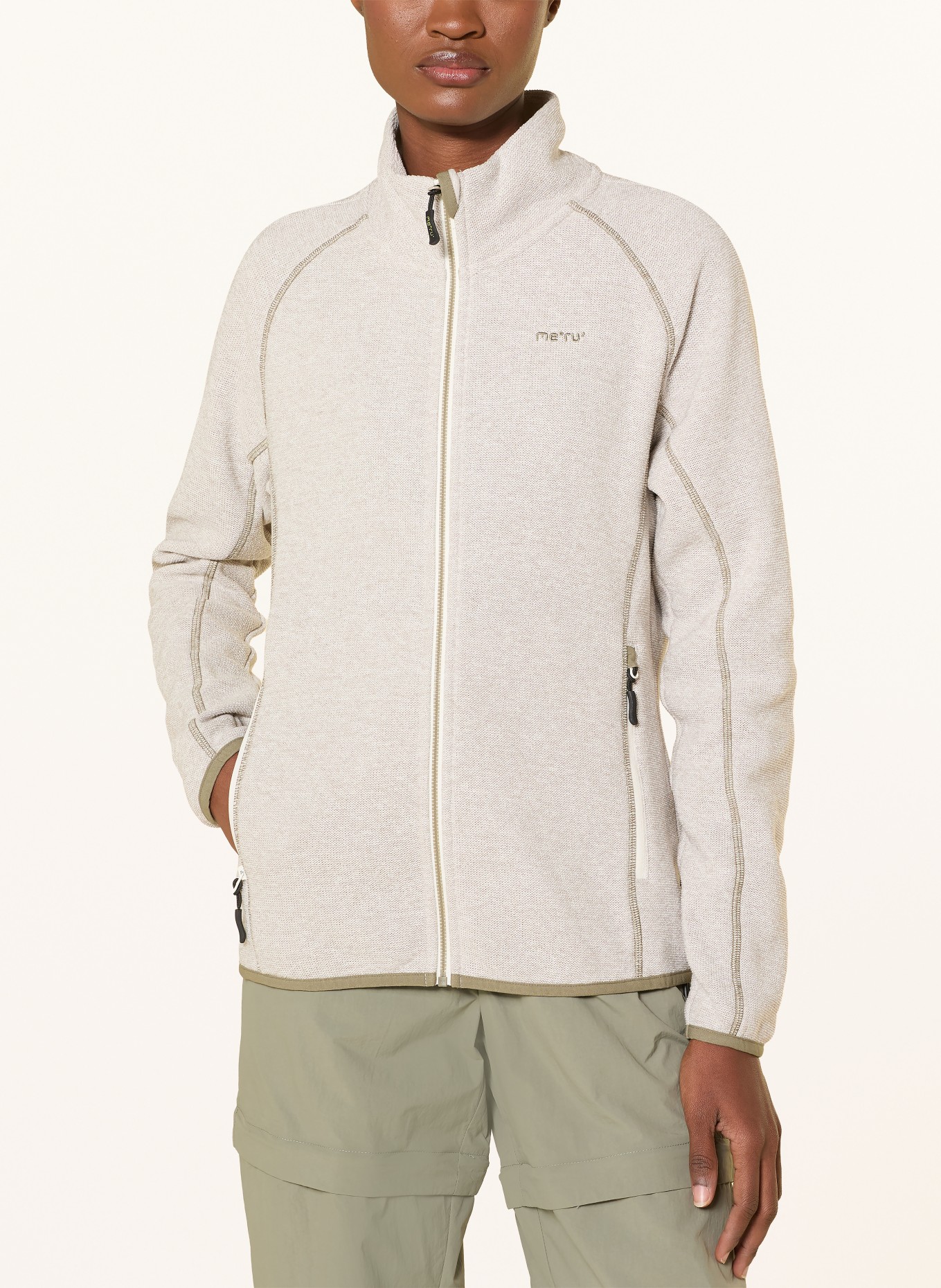 me°ru' Fleecejacke HORTA: CREME / KHAKI