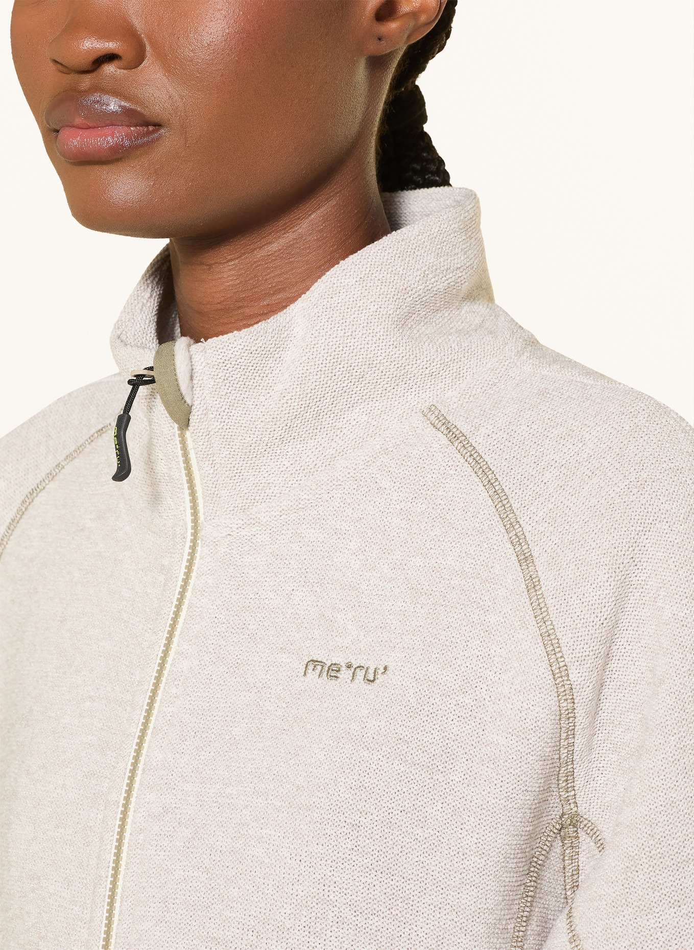 me°ru' Fleecejacke HORTA: CREME / KHAKI