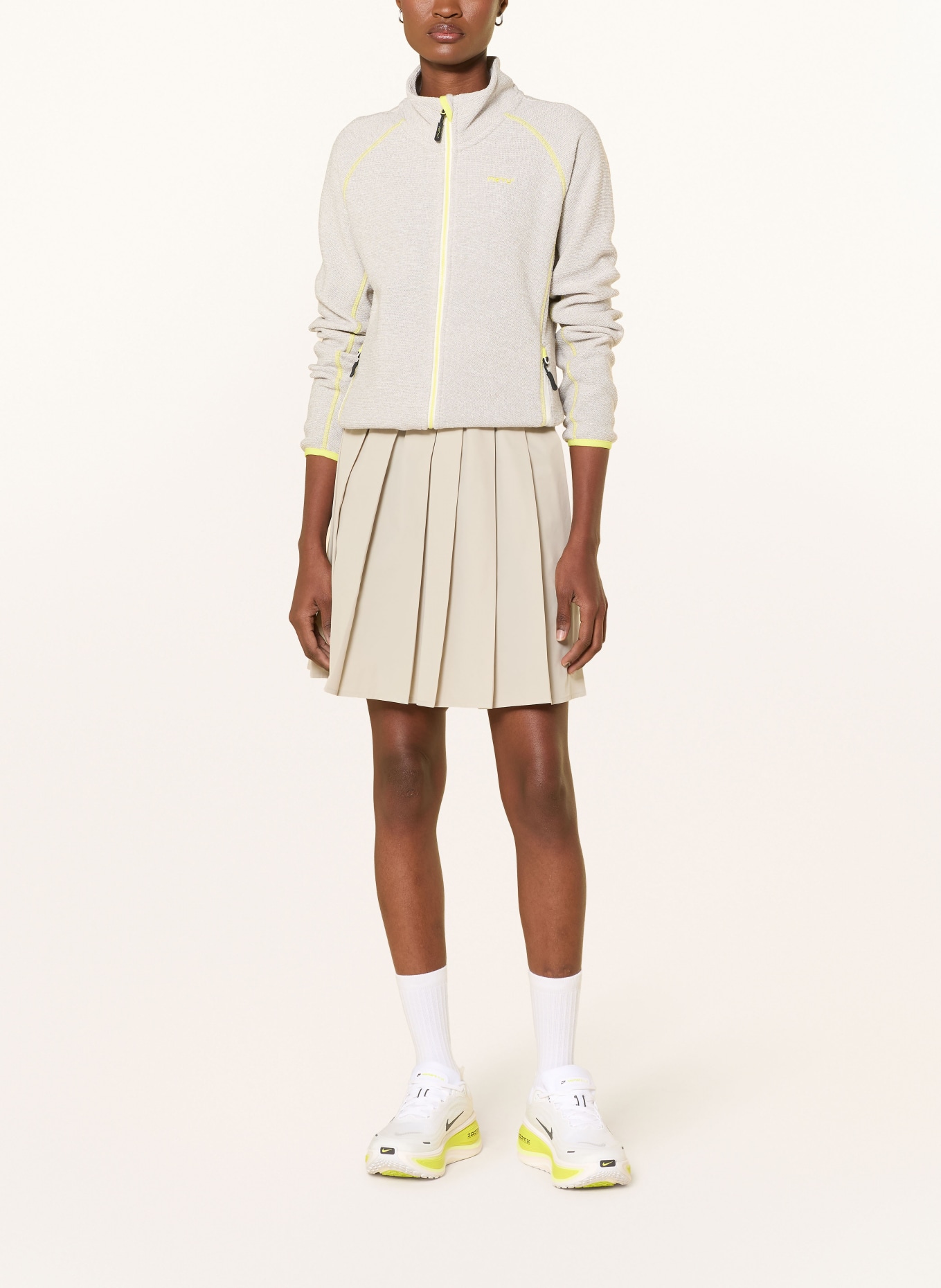 me°ru' Fleecejacke HORTA: NEONGELB / CREME