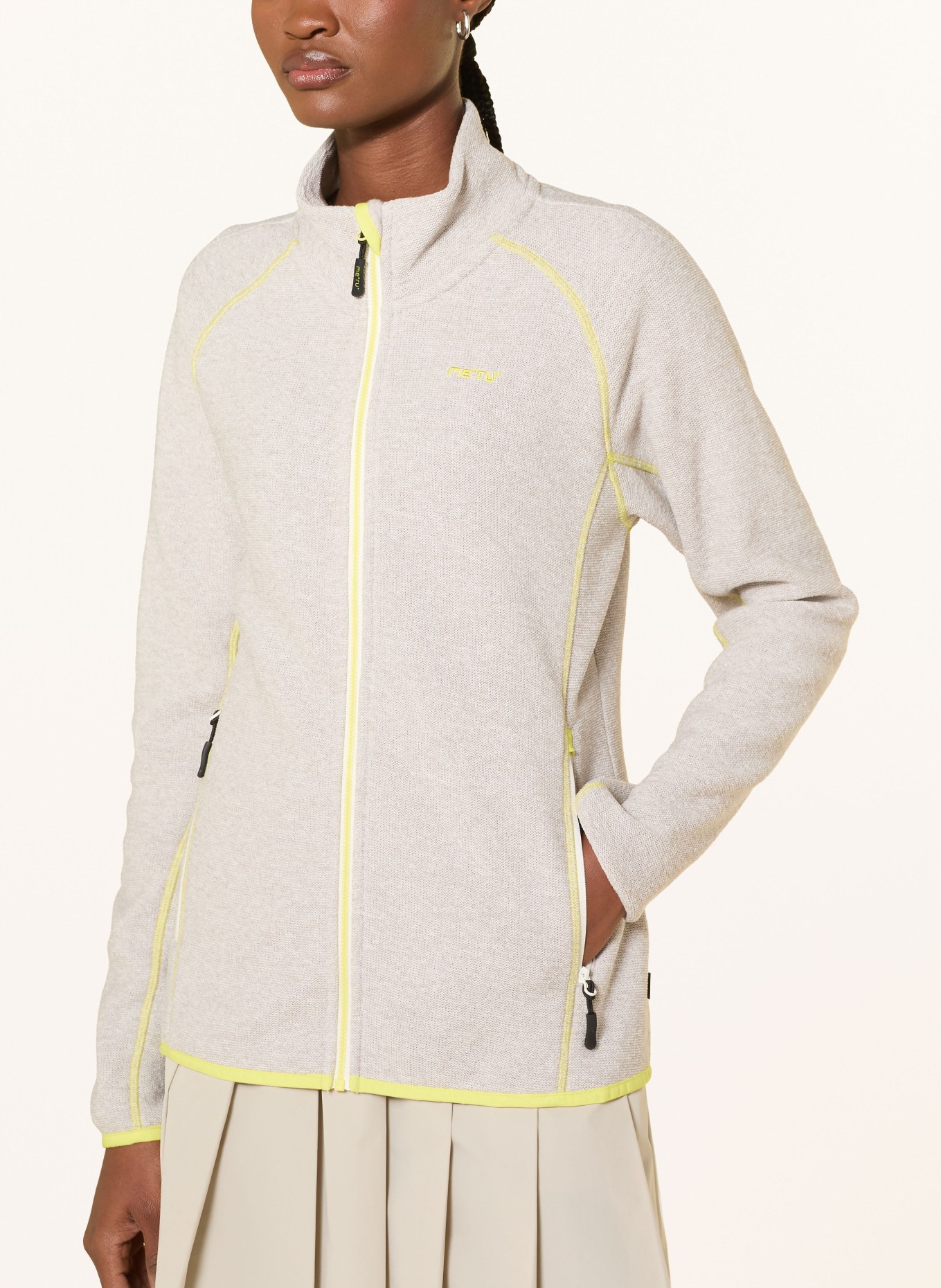 me°ru' Fleecejacke HORTA: NEONGELB / CREME