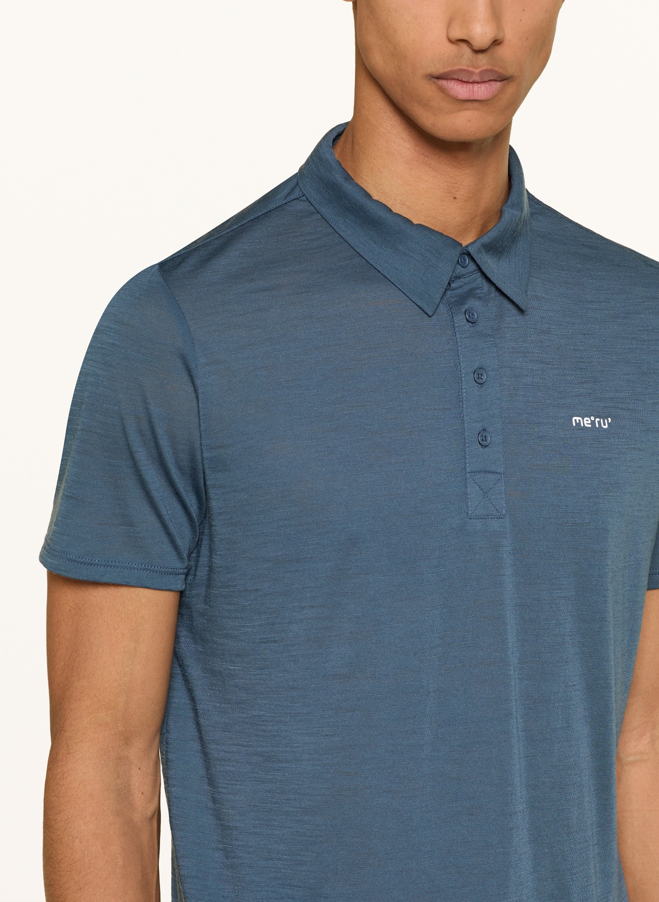 me°ru' MONFORTE-polo met merinowol: BLAUW