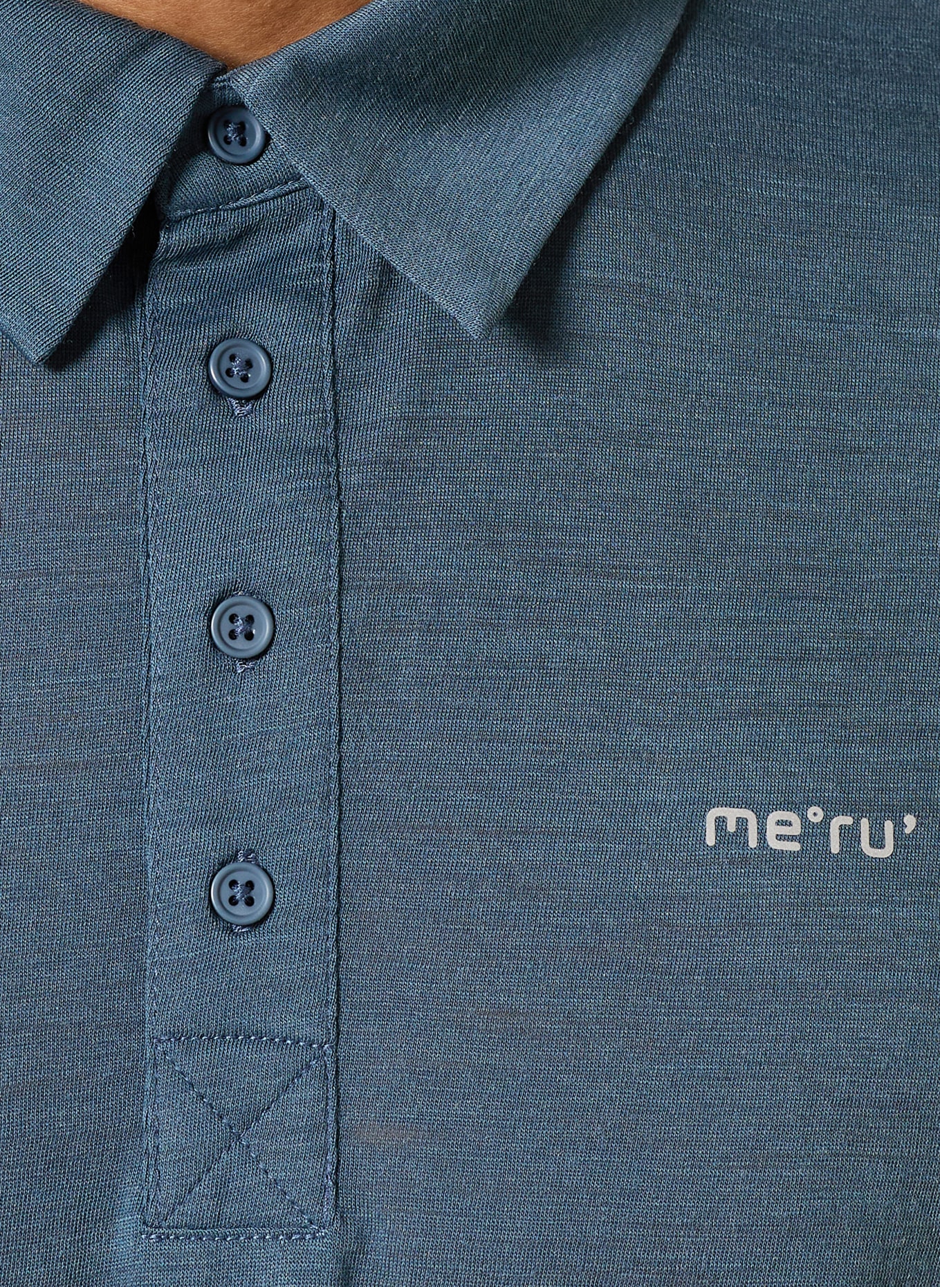 me°ru' MONFORTE-polo met merinowol: BLAUW