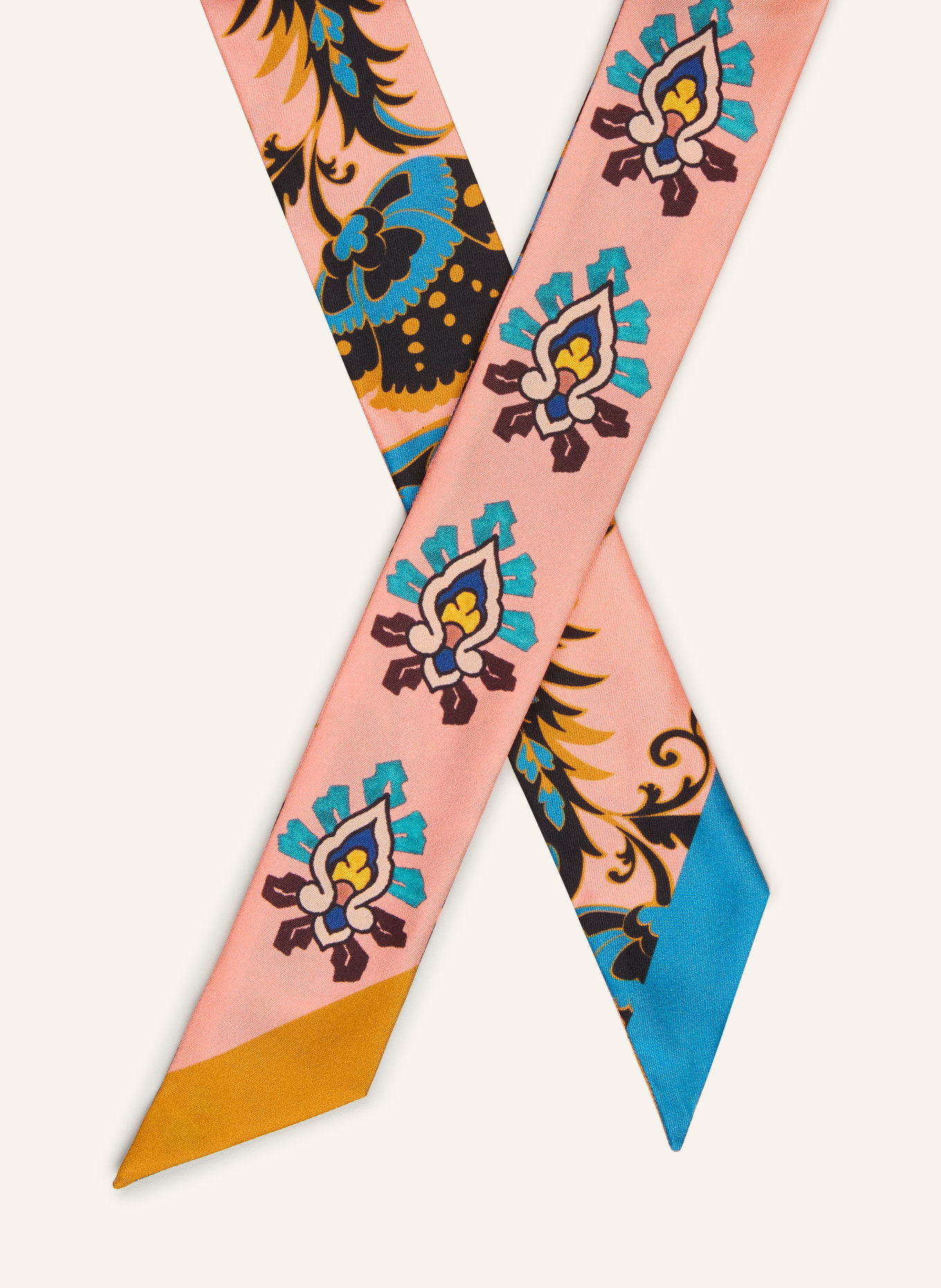 ETRO Seidentuch: HELLORANGE / TÜRKIS