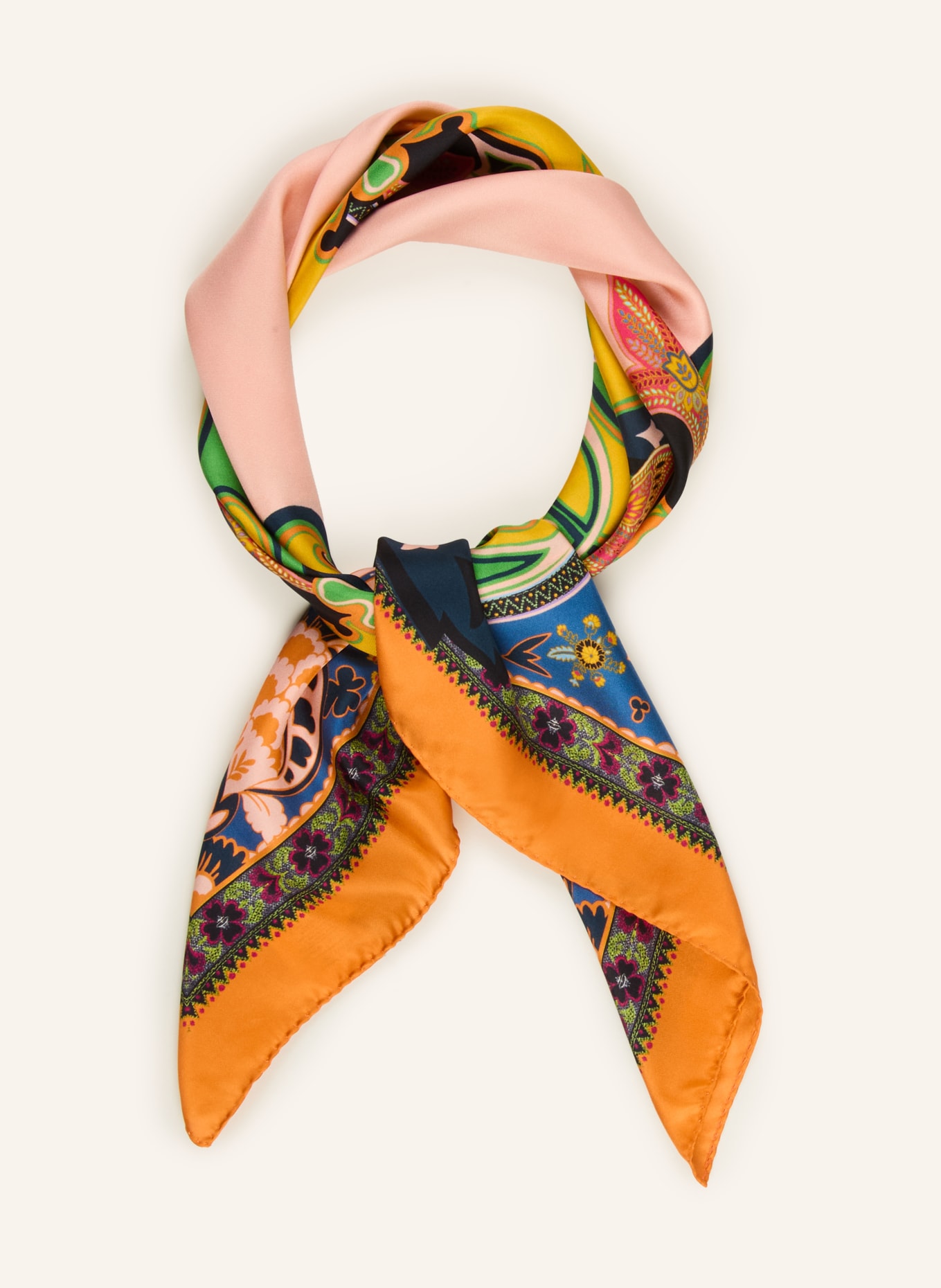 ETRO Seidentuch: ROSÉ / ORANGE / GELB