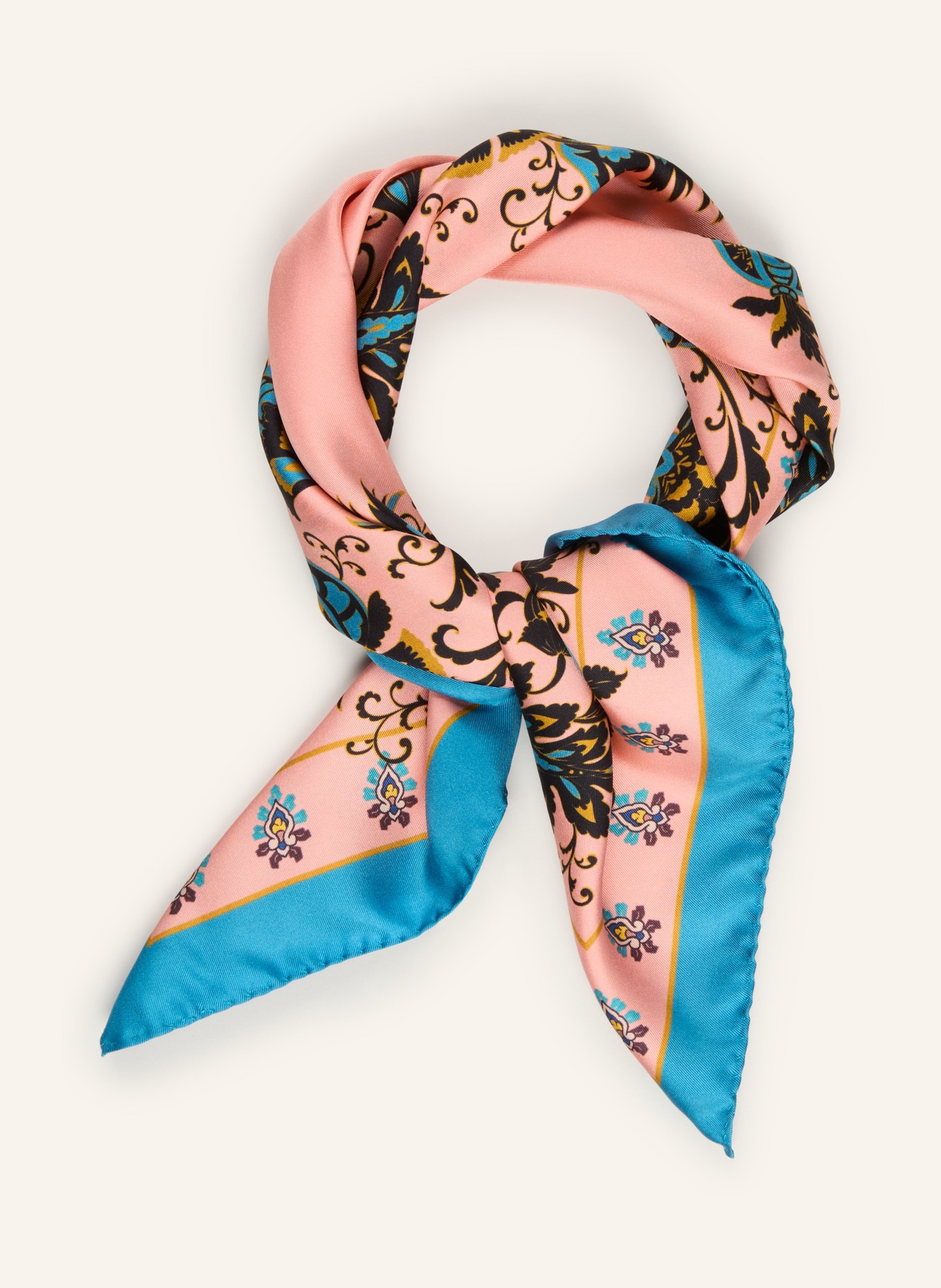 ETRO Seidentuch: LACHS / HELLBLAU / SCHWARZ