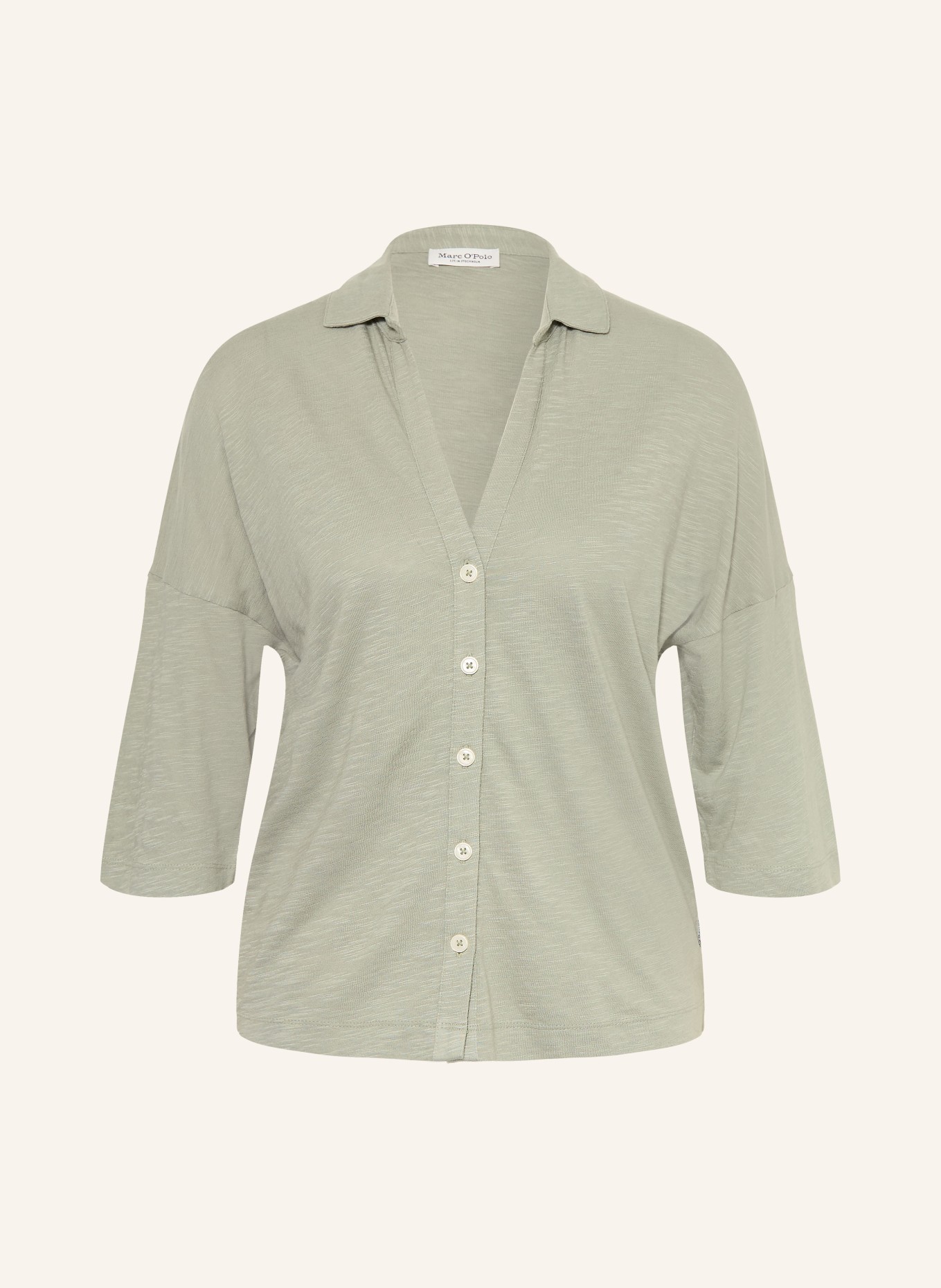 Marc O'Polo Jerseybluse mit 3/4-Arm: HELLGRÜN