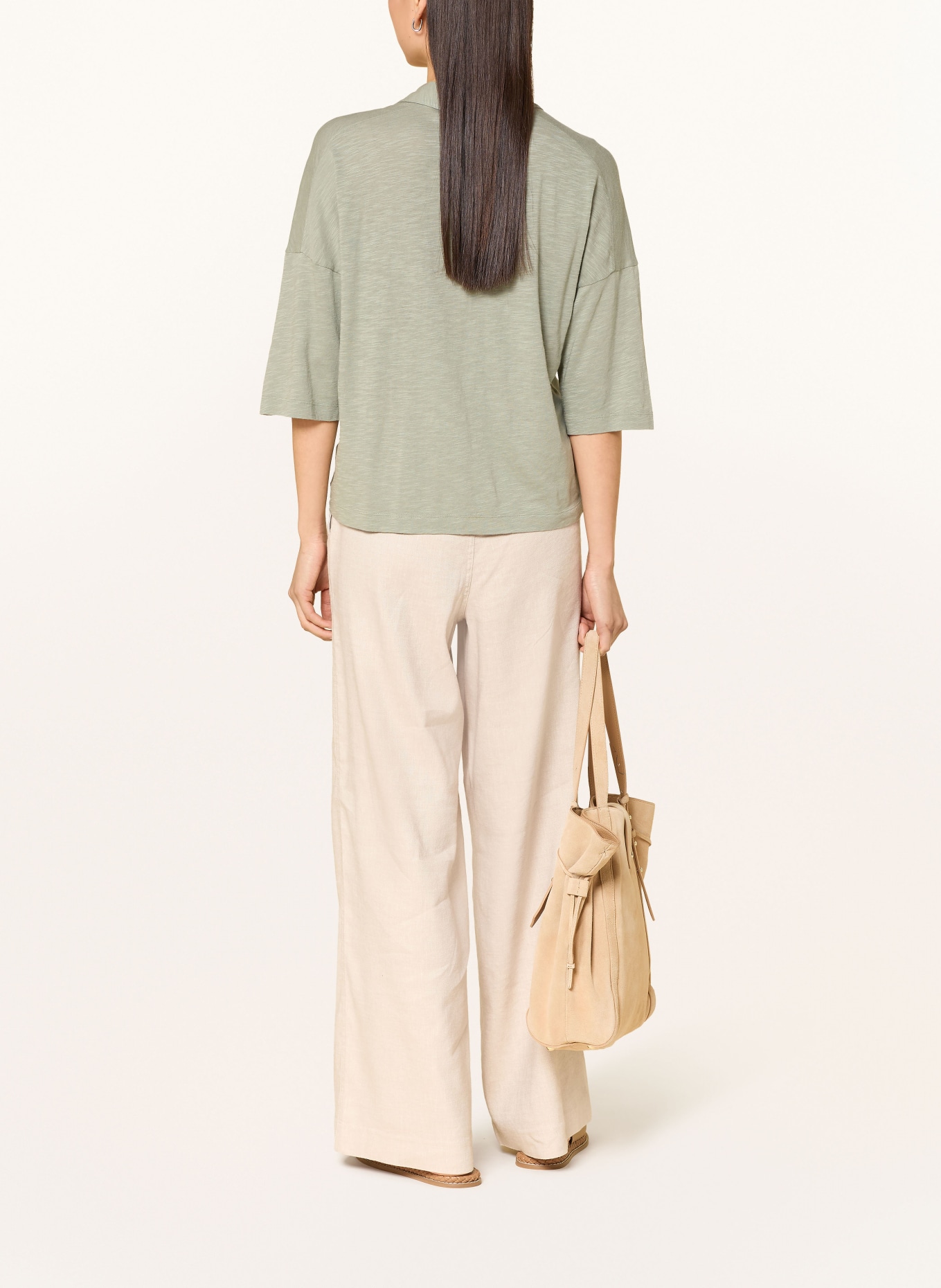 Marc O'Polo Jerseybluse mit 3/4-Arm: HELLGRÜN