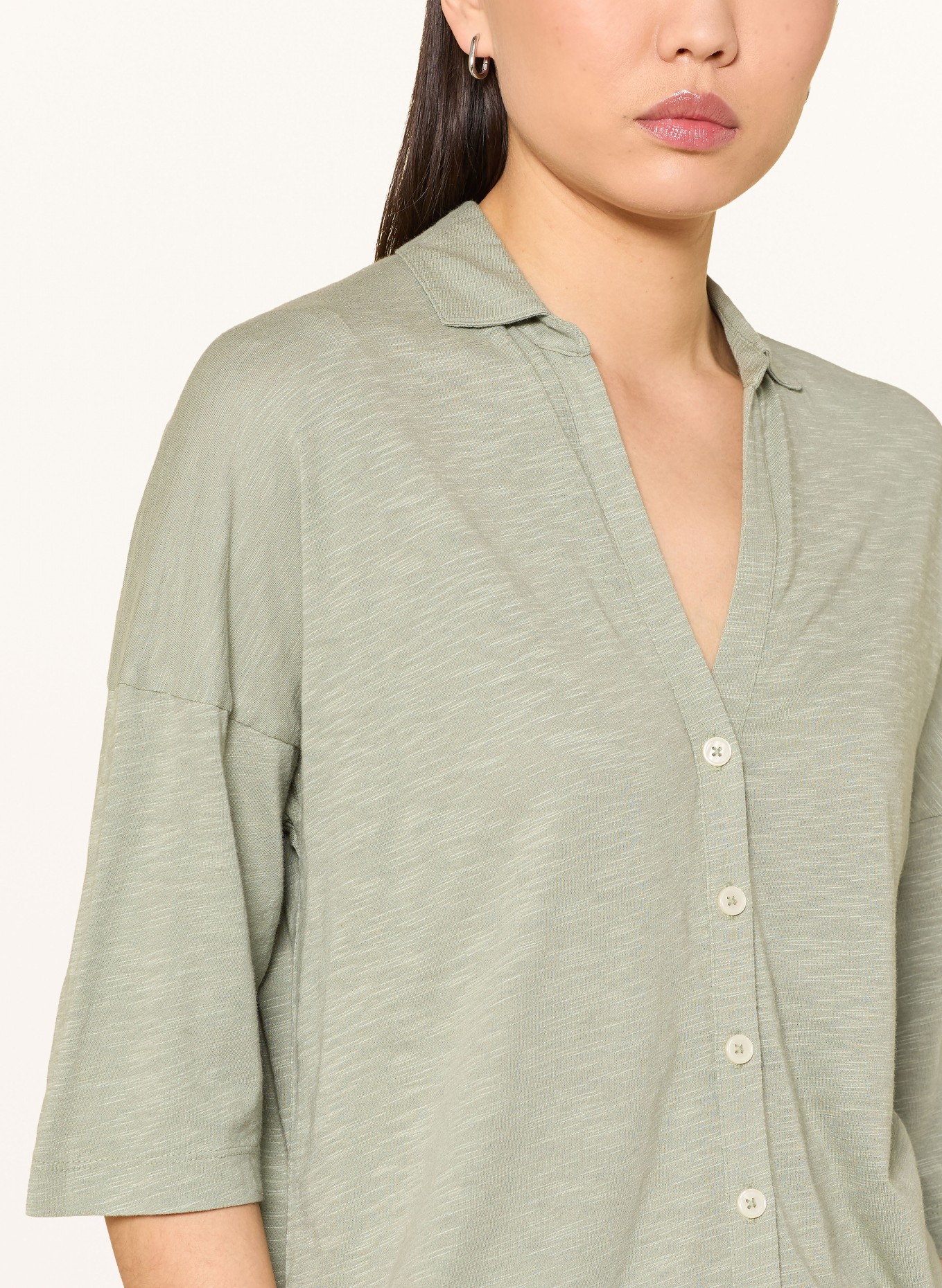 Marc O'Polo Jerseybluse mit 3/4-Arm: HELLGRÜN