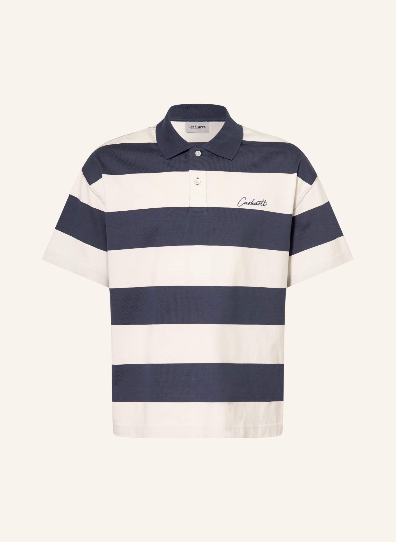 carhartt WIP Jersey-Poloshirt DELRAY: DUNKELBLAU / WEISS