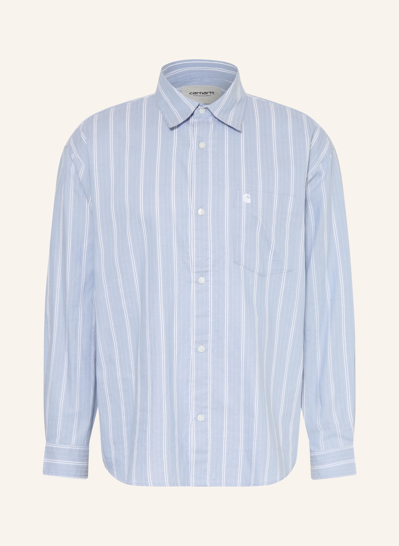 carhartt WIP Hemd Loose Fit: HELLBLAU / WEISS