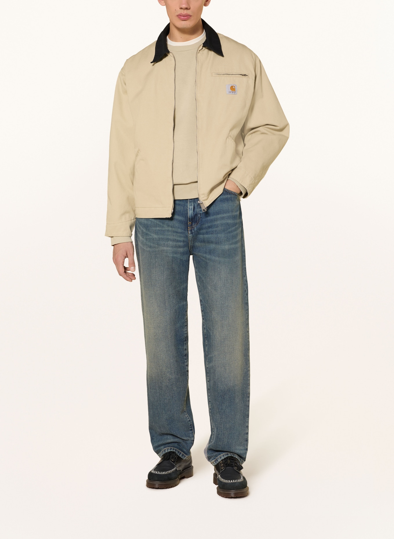 carhartt WIP OG DETROIT jacket: BEIGE / BLACK