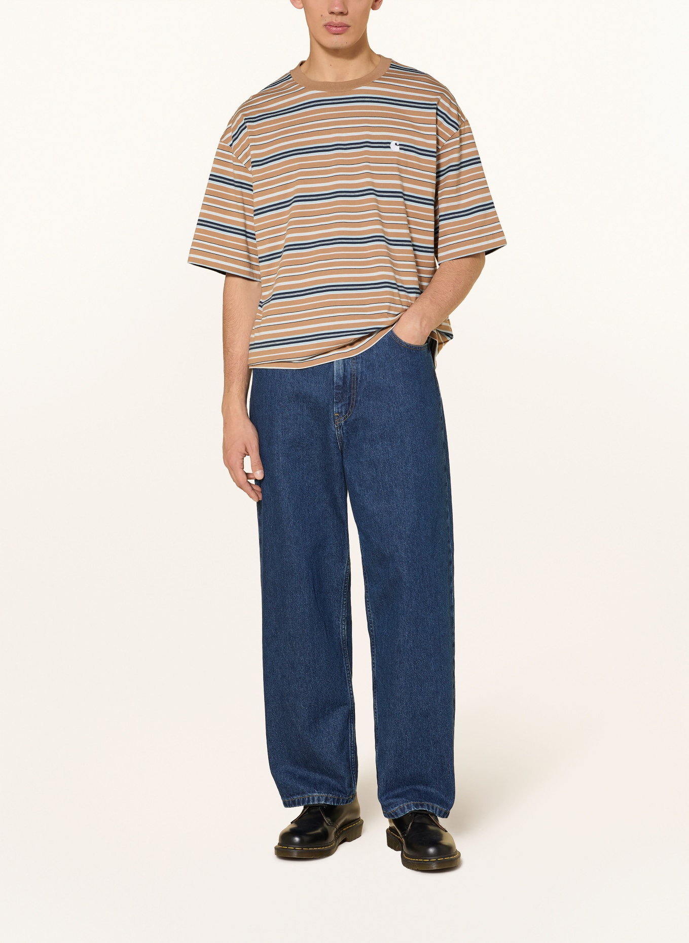 carhartt WIP ZANE T-shirt: LIGHT BROWN / LIGHT BLUE / DARK BLUE