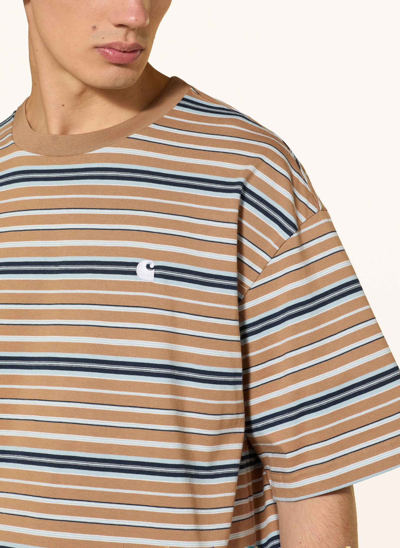 carhartt WIP ZANE T-shirt: LIGHT BROWN / LIGHT BLUE / DARK BLUE