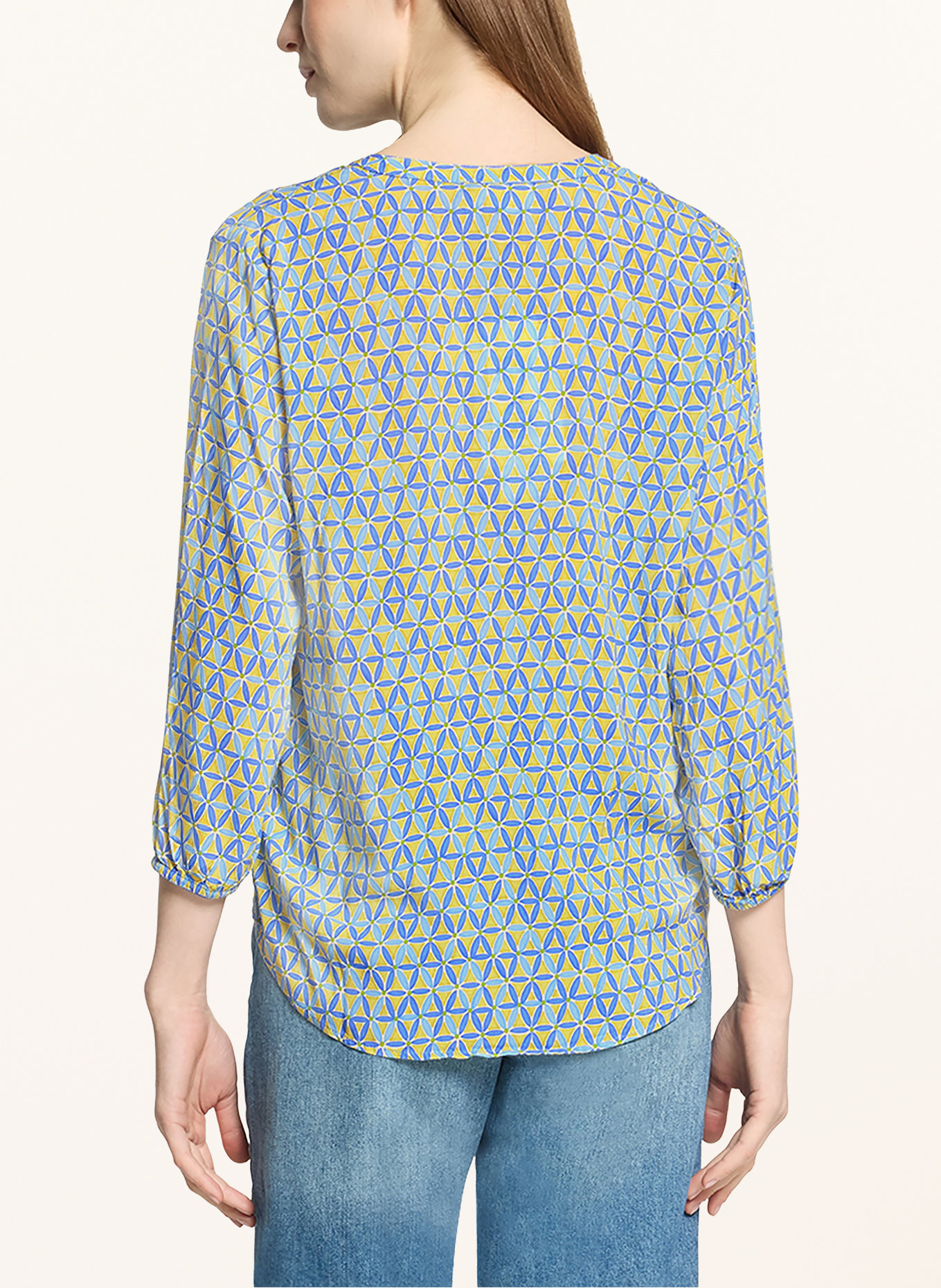 CARTOON Blouse met 3/4-mouwen: LICHTGROEN / BLAUW