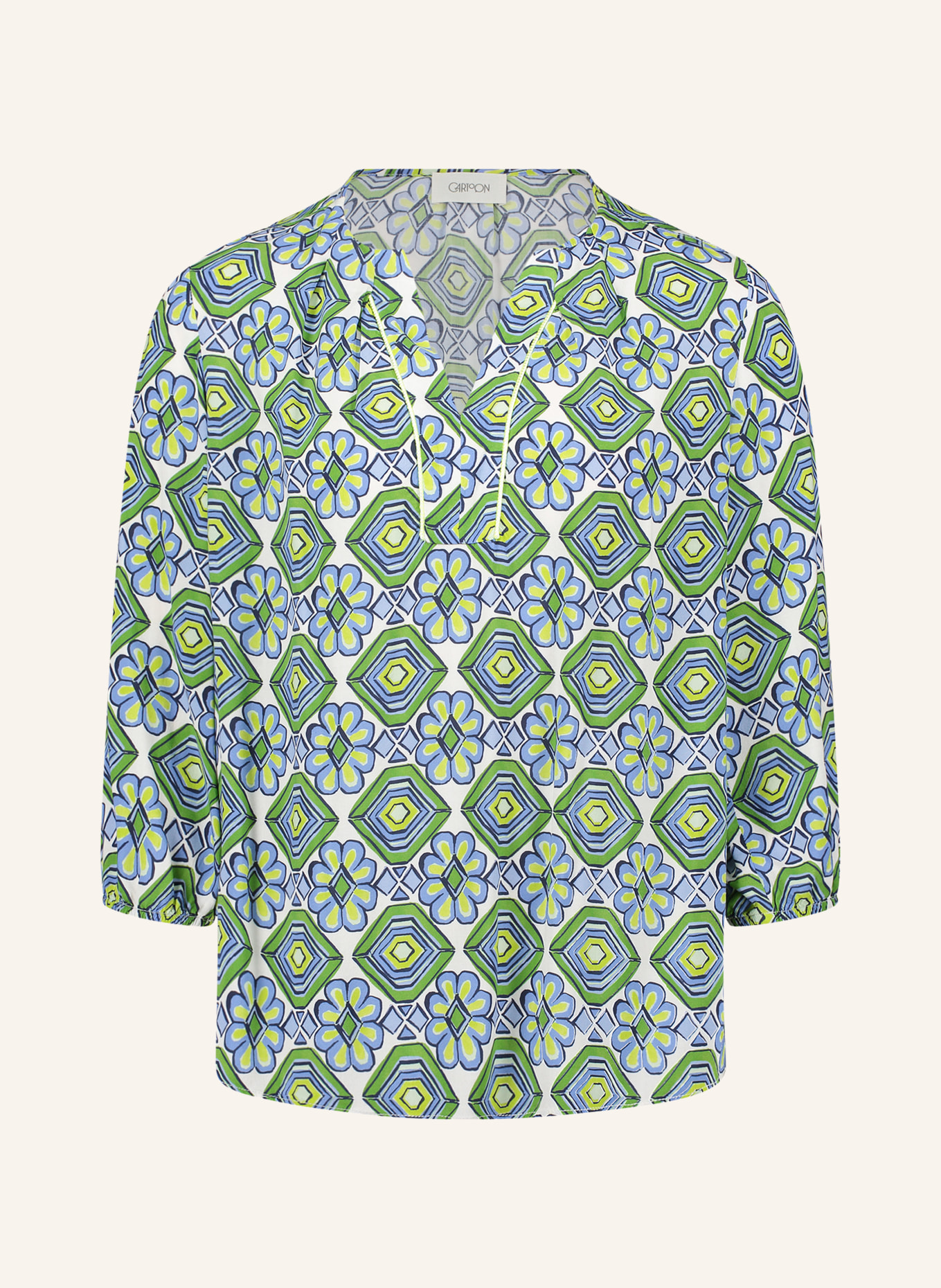 CARTOON Blouse met 3/4-mouwen: GROEN / GEEL / LICHTBLAUW