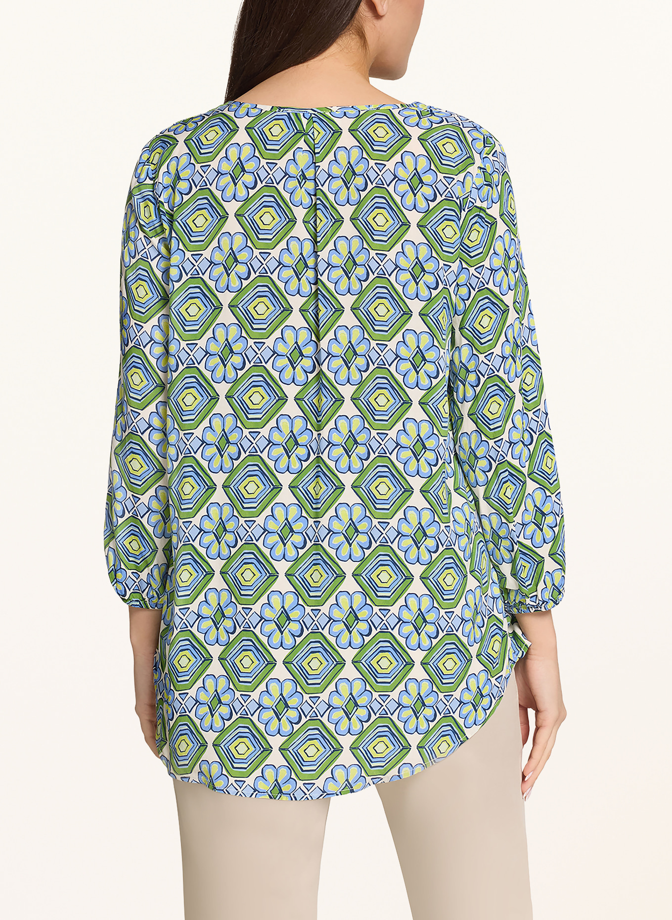 CARTOON Blouse met 3/4-mouwen: GROEN / GEEL / LICHTBLAUW