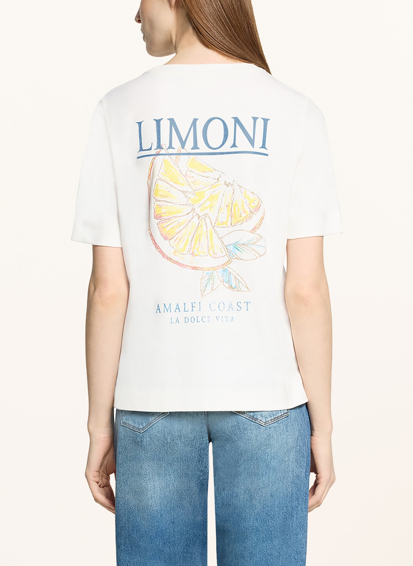 CARTOON T-Shirt mit Glitzergarn: WEISS / GELB / BLAU