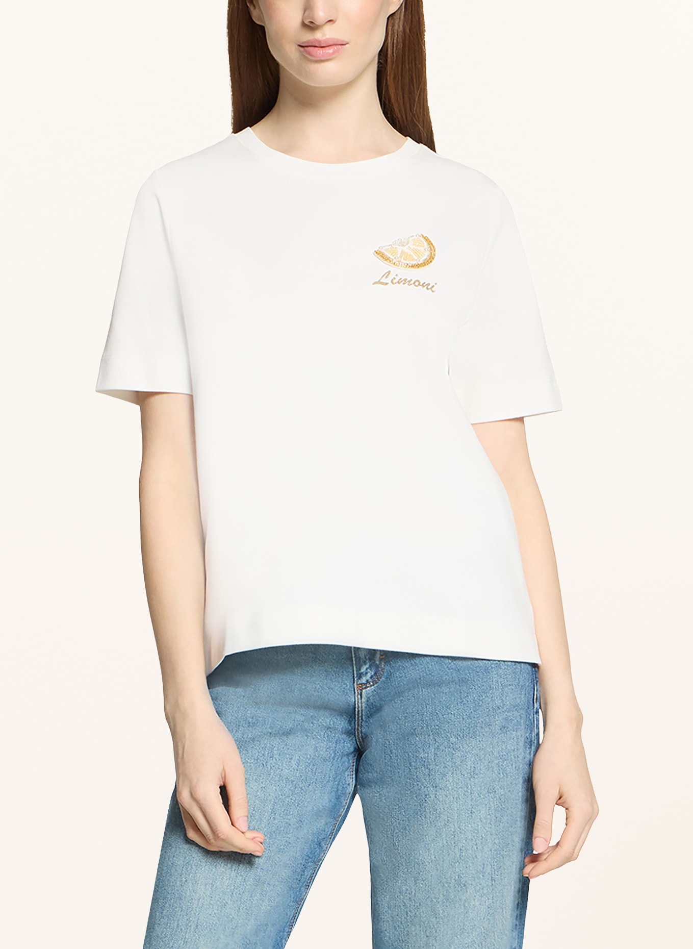 CARTOON T-Shirt mit Glitzergarn: WEISS / GELB / BLAU