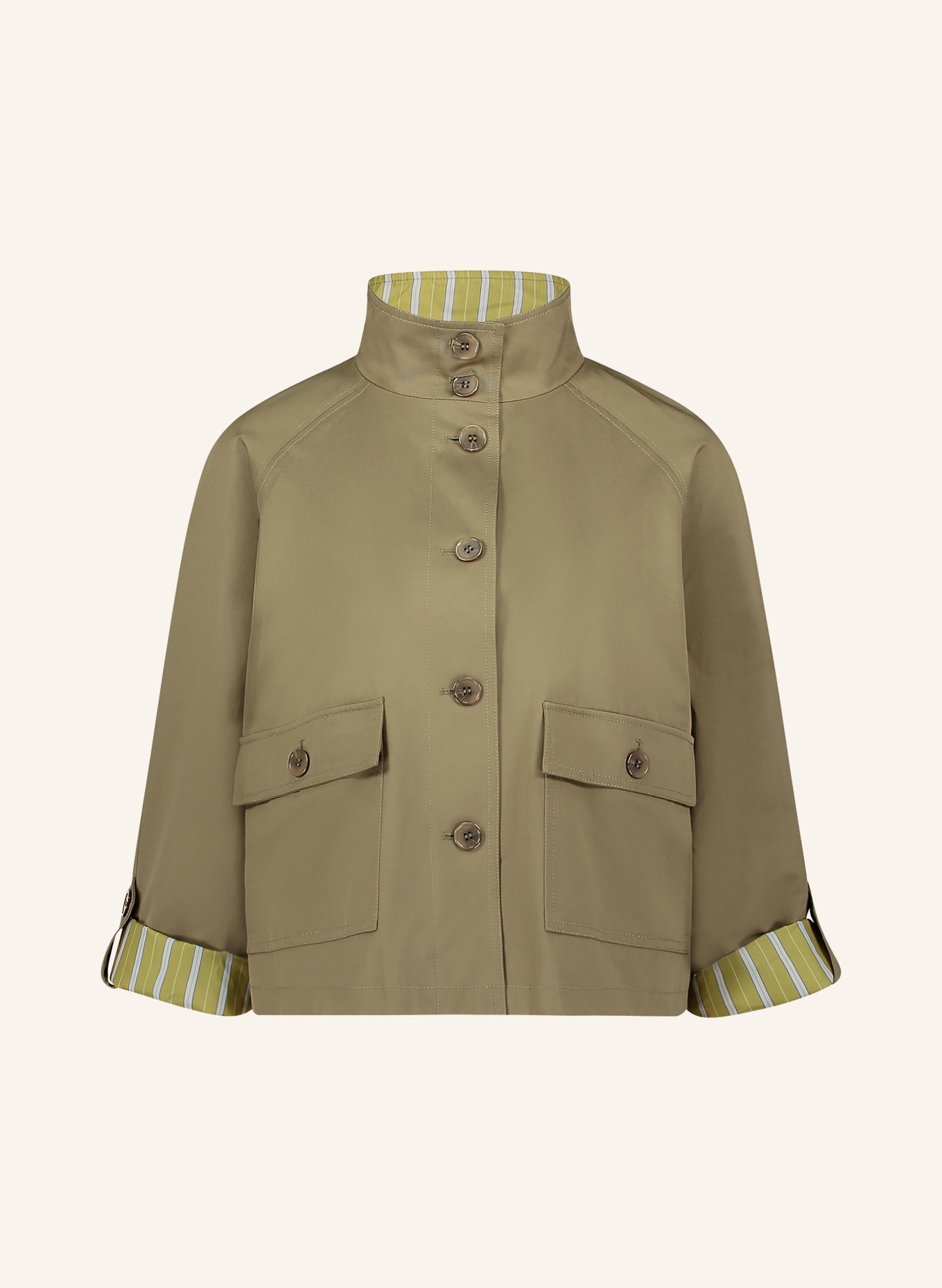 CARTOON jasje met pasjes: KAKI / LICHTGROEN / WIT