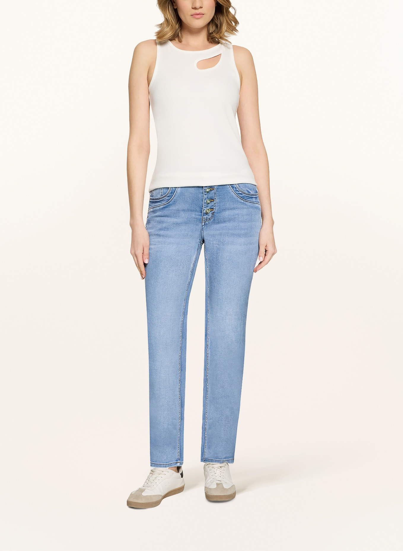 CARTOON Jeans met strass-steentjes: 8619 Middle Blue Denim