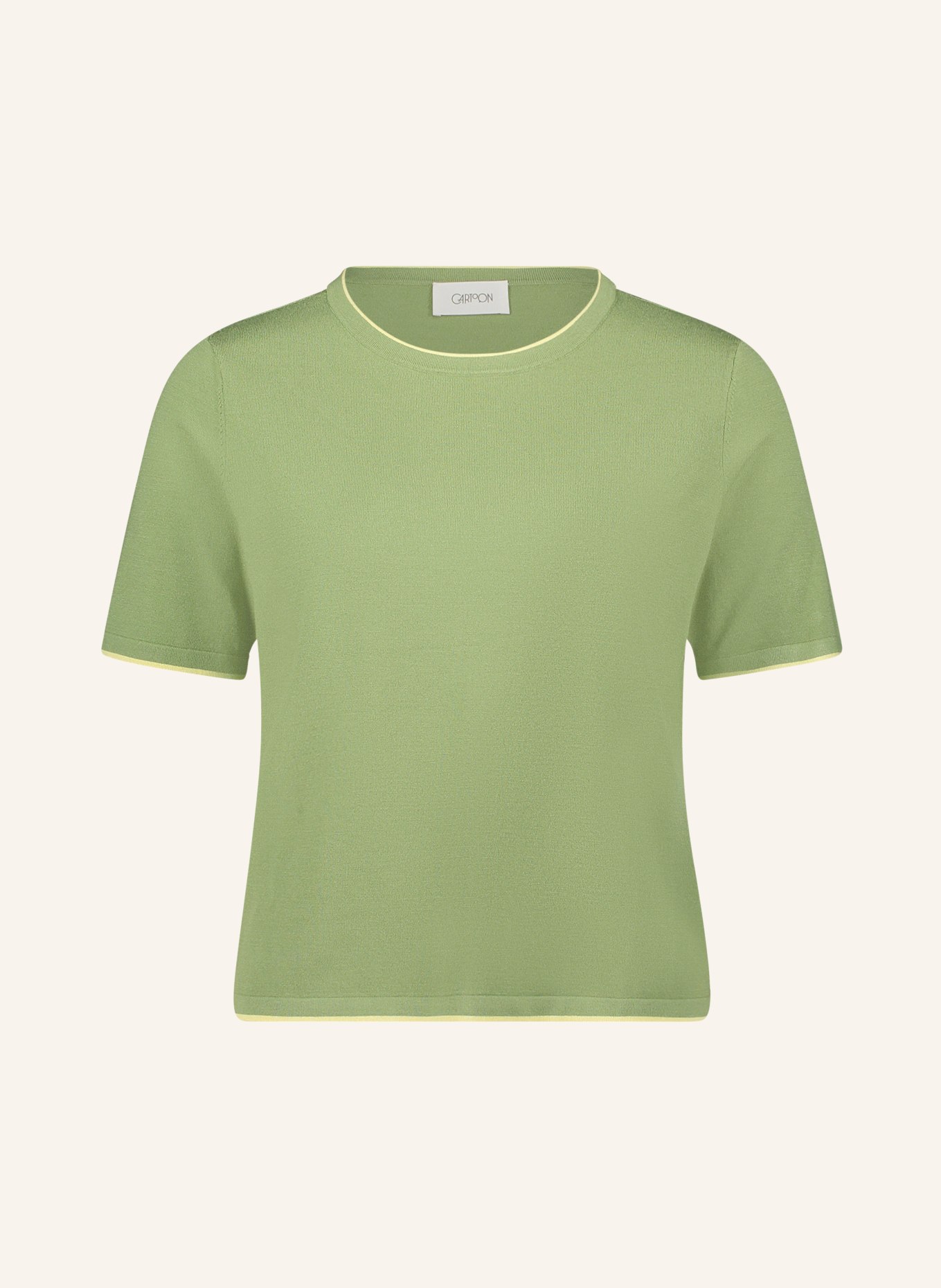 CARTOON Knit shirt: OLIVE / YELLOW