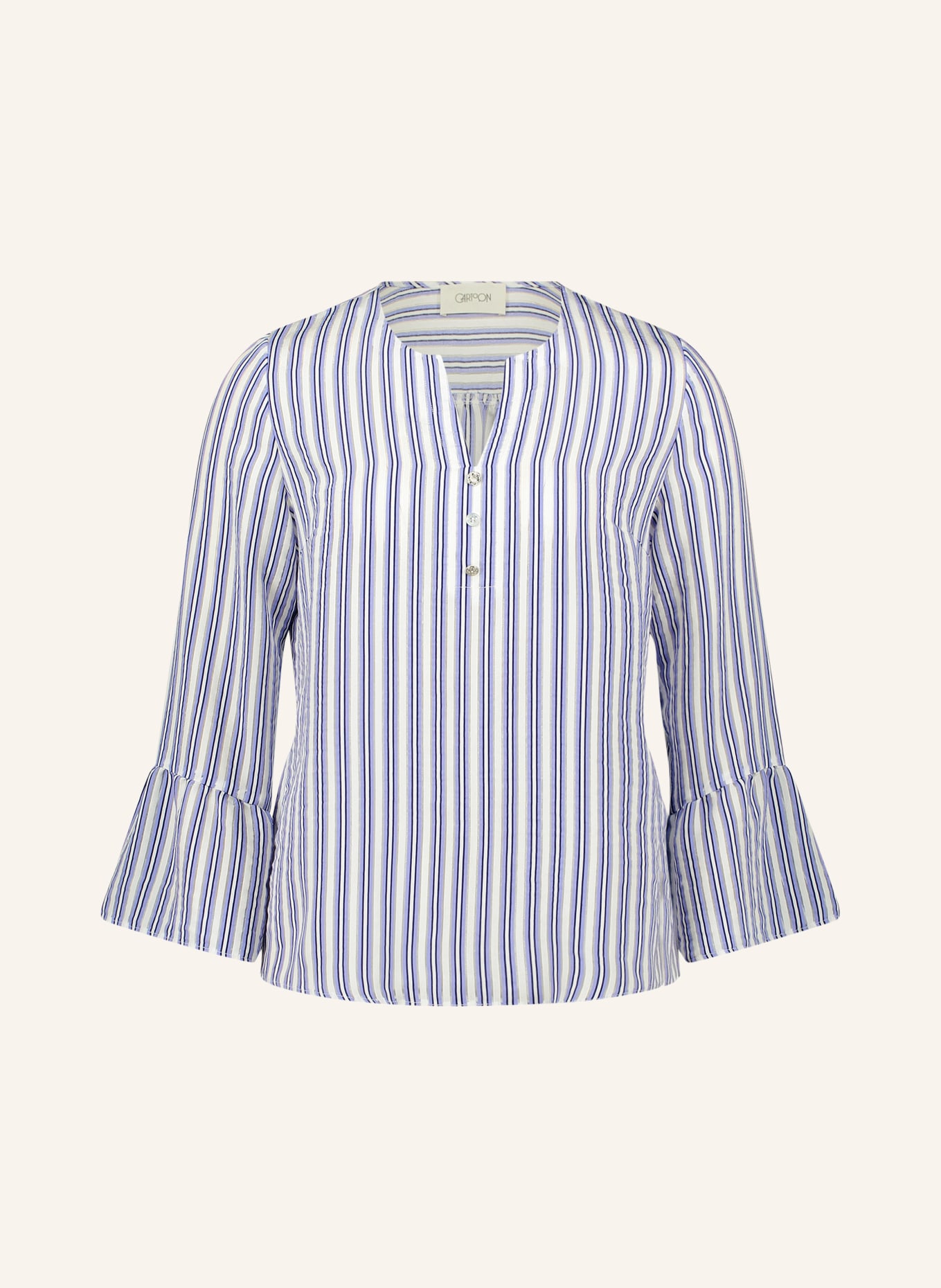 CARTOON blouse: WIT / LICHTBLAUW / DONKERBLAUW