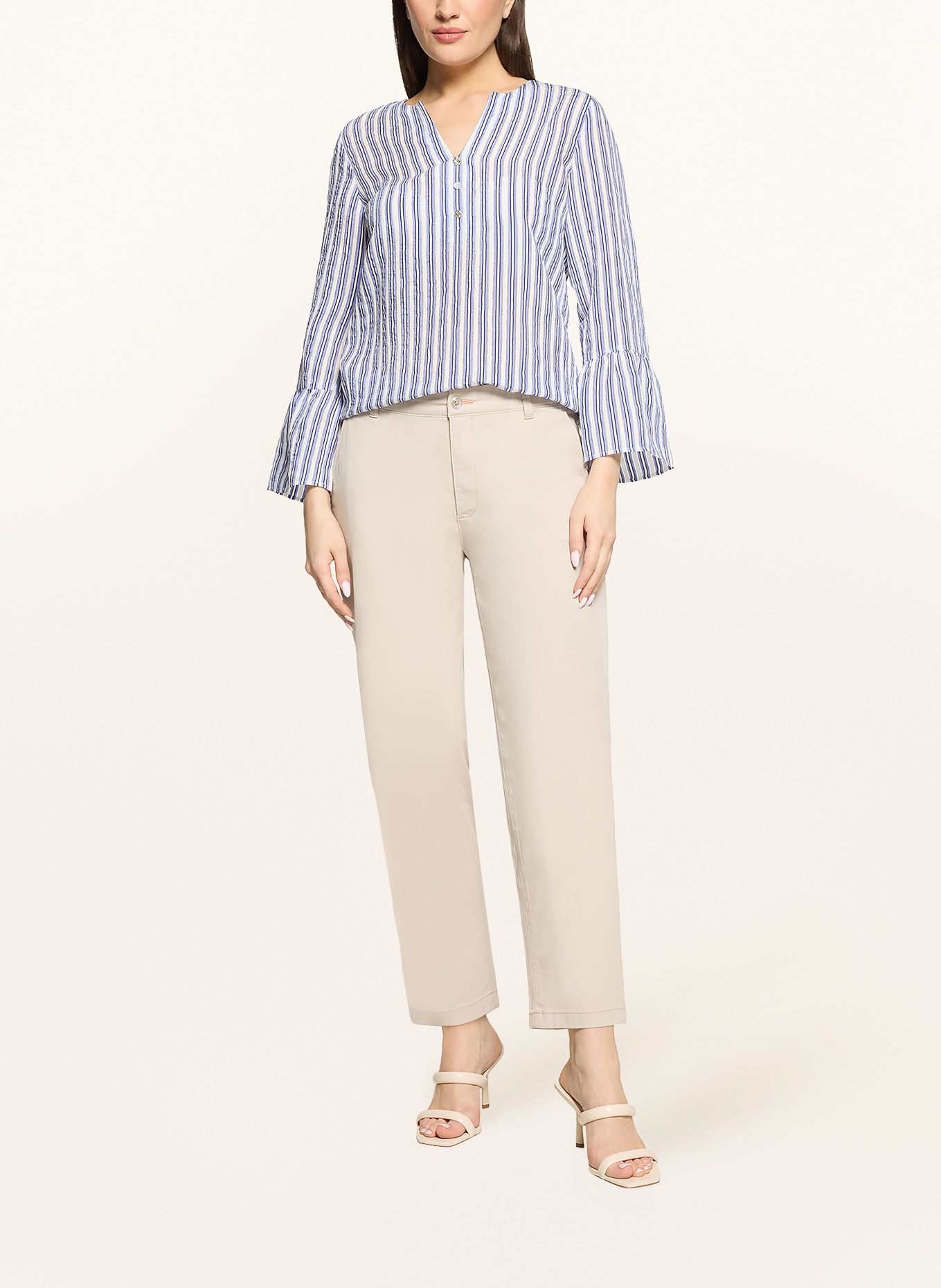 CARTOON blouse: WIT / LICHTBLAUW / DONKERBLAUW