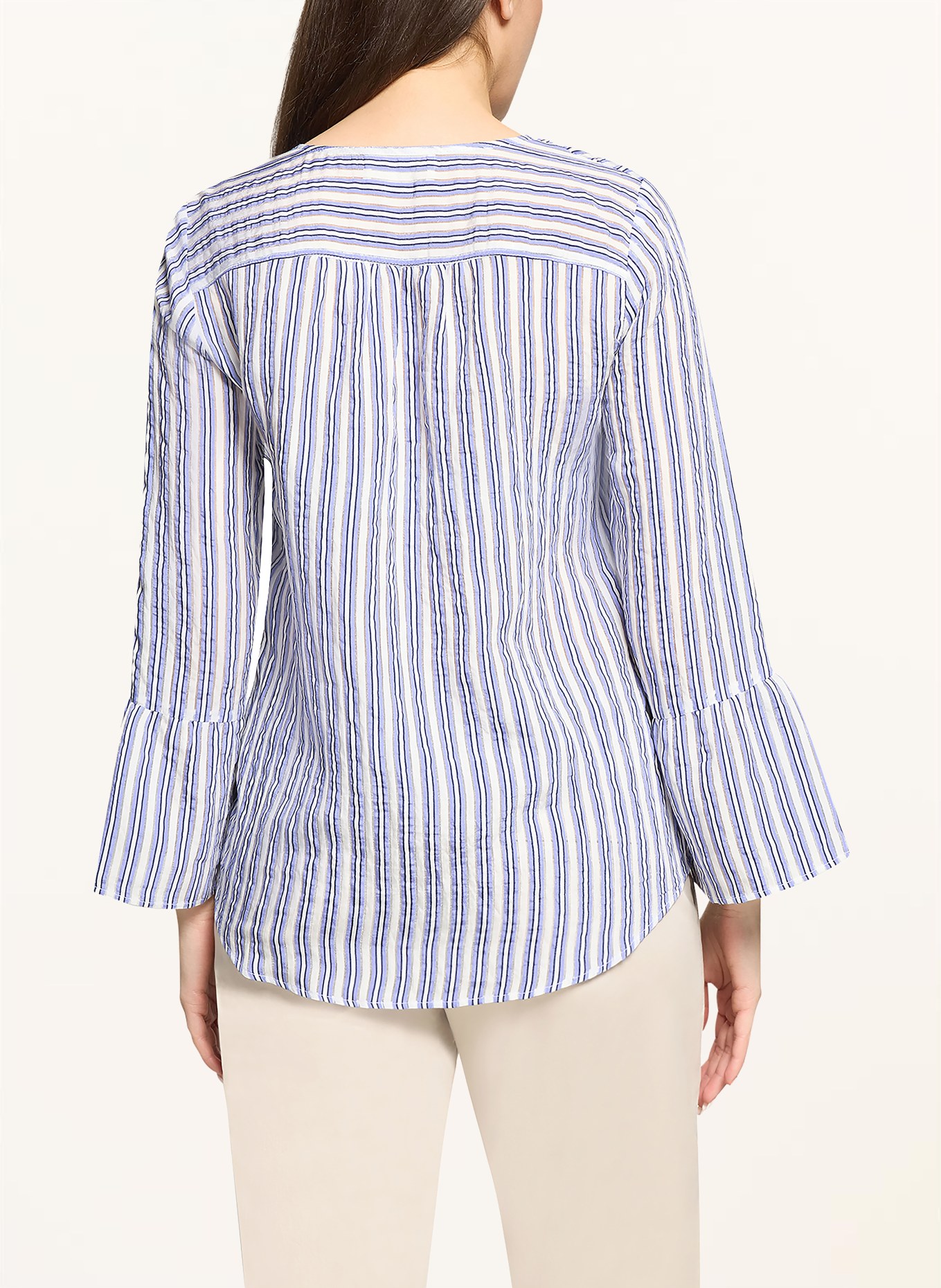 CARTOON blouse: WIT / LICHTBLAUW / DONKERBLAUW