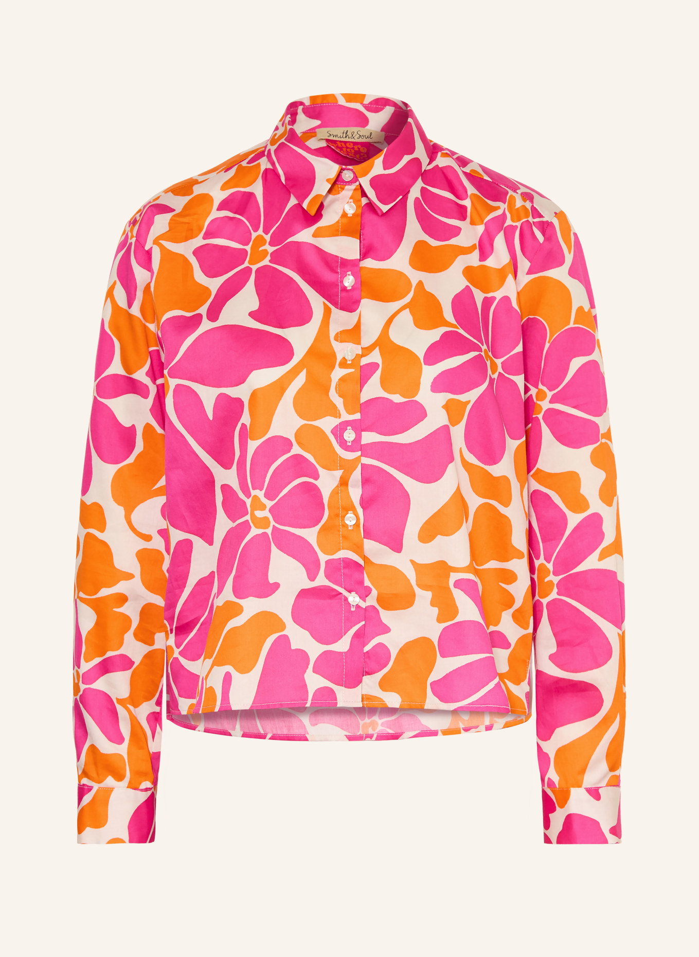 Smith & Soul Hemdbluse: PINK / CREME / ORANGE