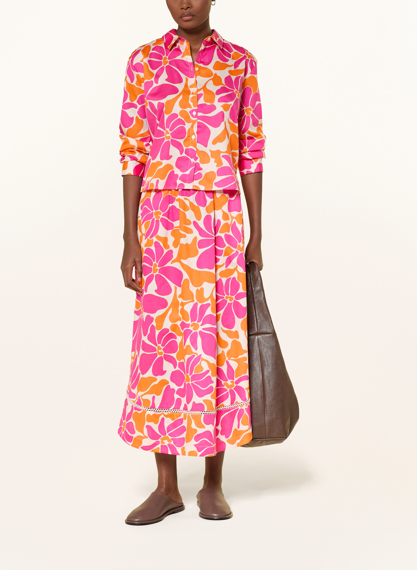 Smith & Soul Hemdbluse: PINK / CREME / ORANGE