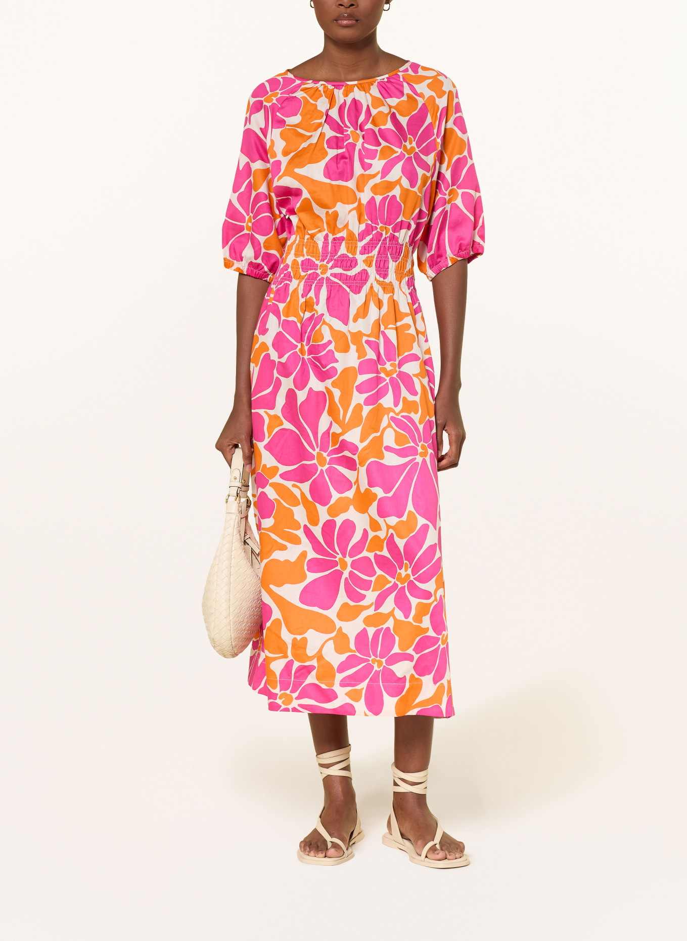 Smith & Soul sukienka: MOCNORÓŻOWY / KREMOWY / POMARAŃCZOWY