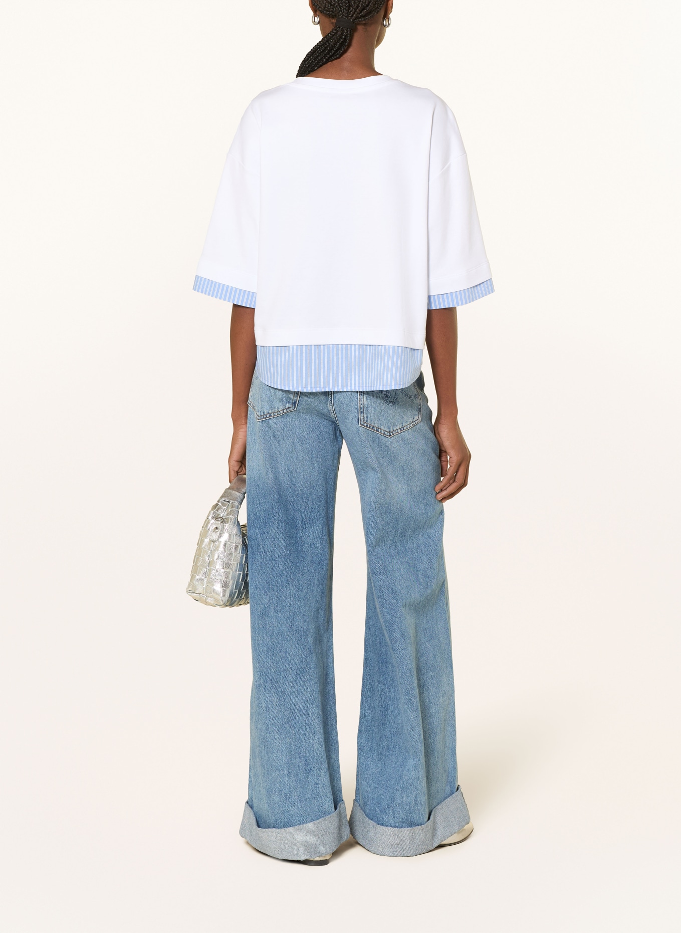 Smith & Soul Tričko s flitry: BÍLÁ / TMAVĚ MODRÁ / ČERNÁ