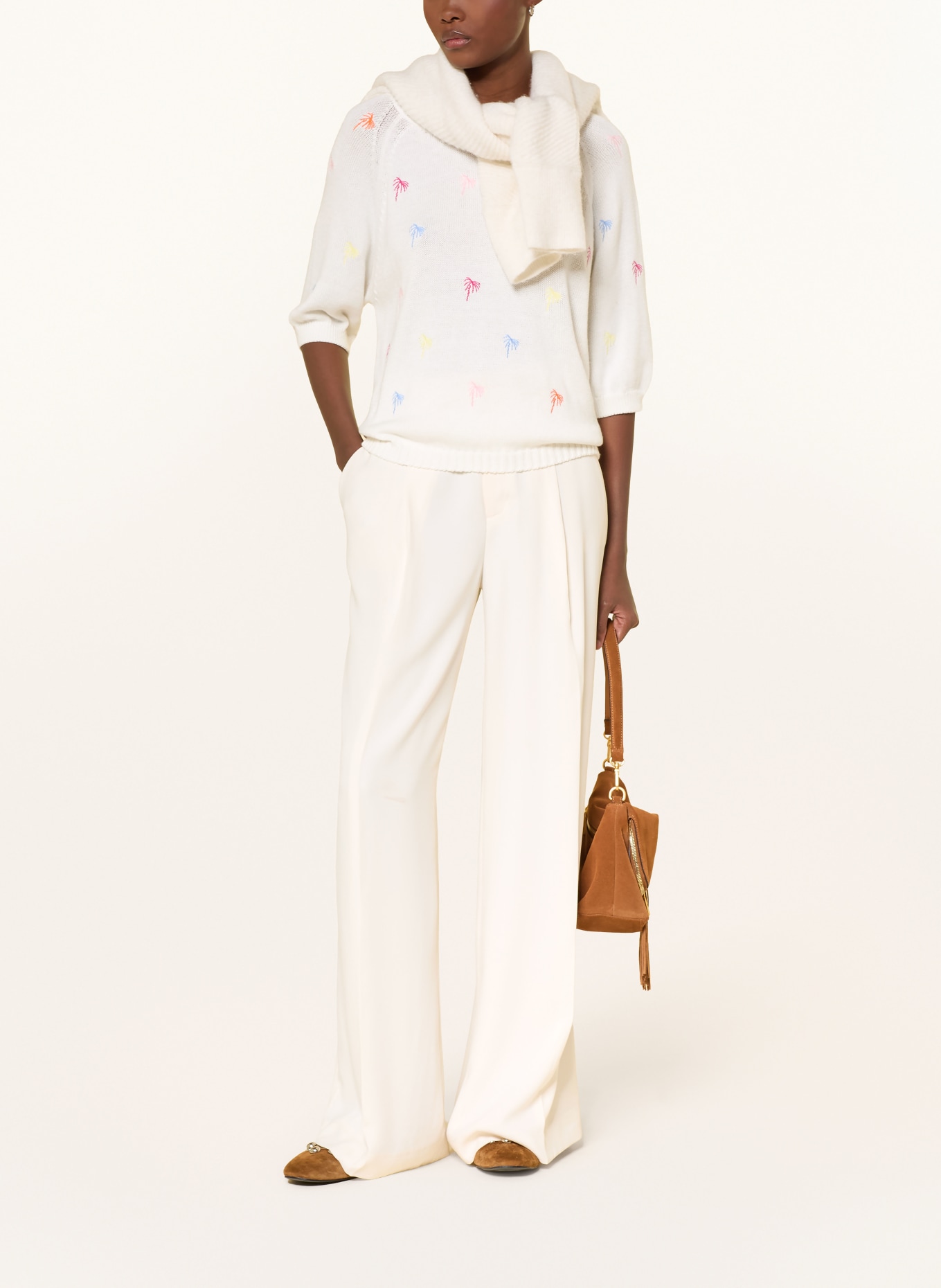 Smith & Soul Pull à manches 3/4: CRÈME / ROSE / ORANGE