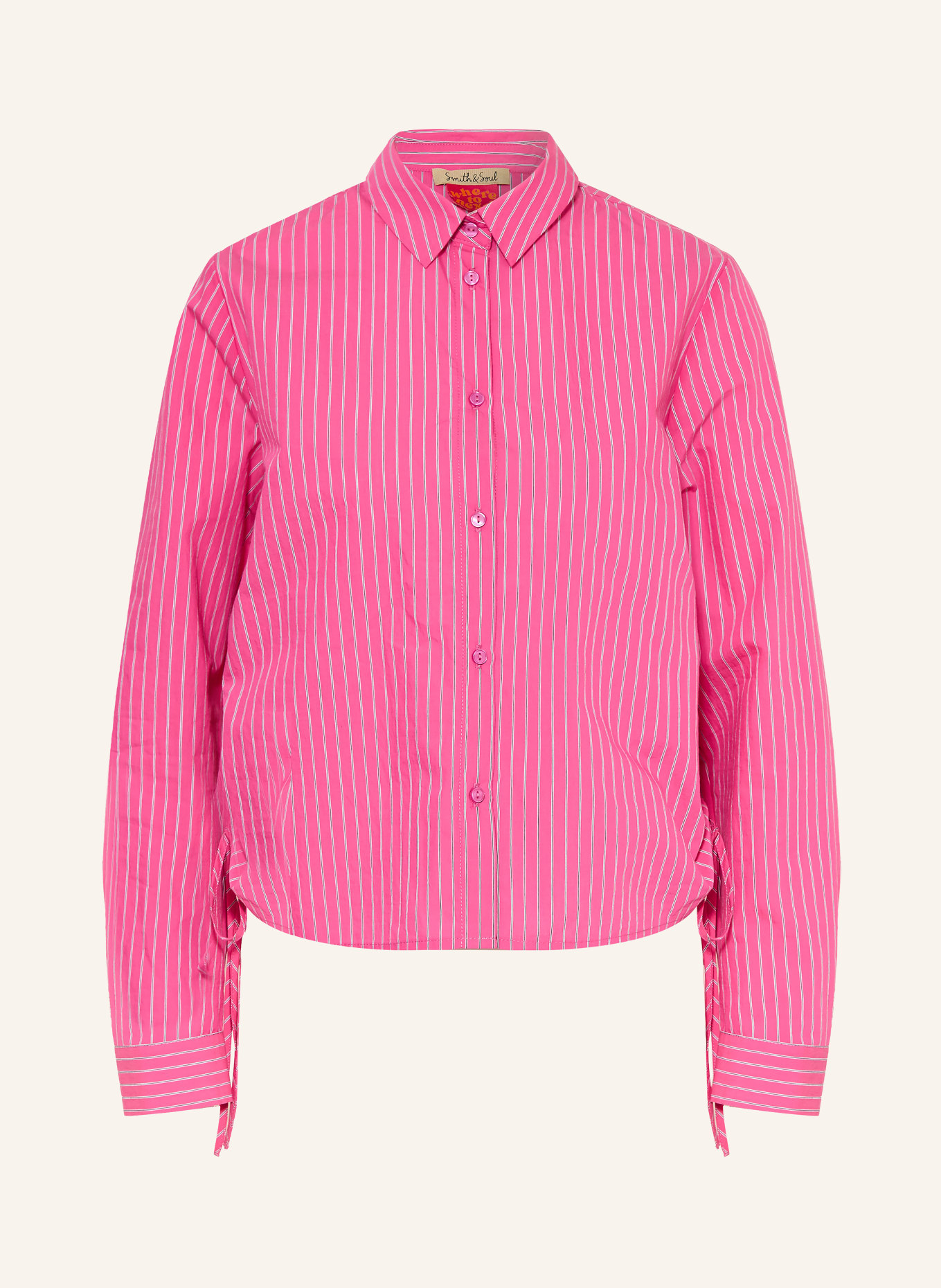 Smith & Soul Hemdbluse: PINK / WEISS / SCHWARZ