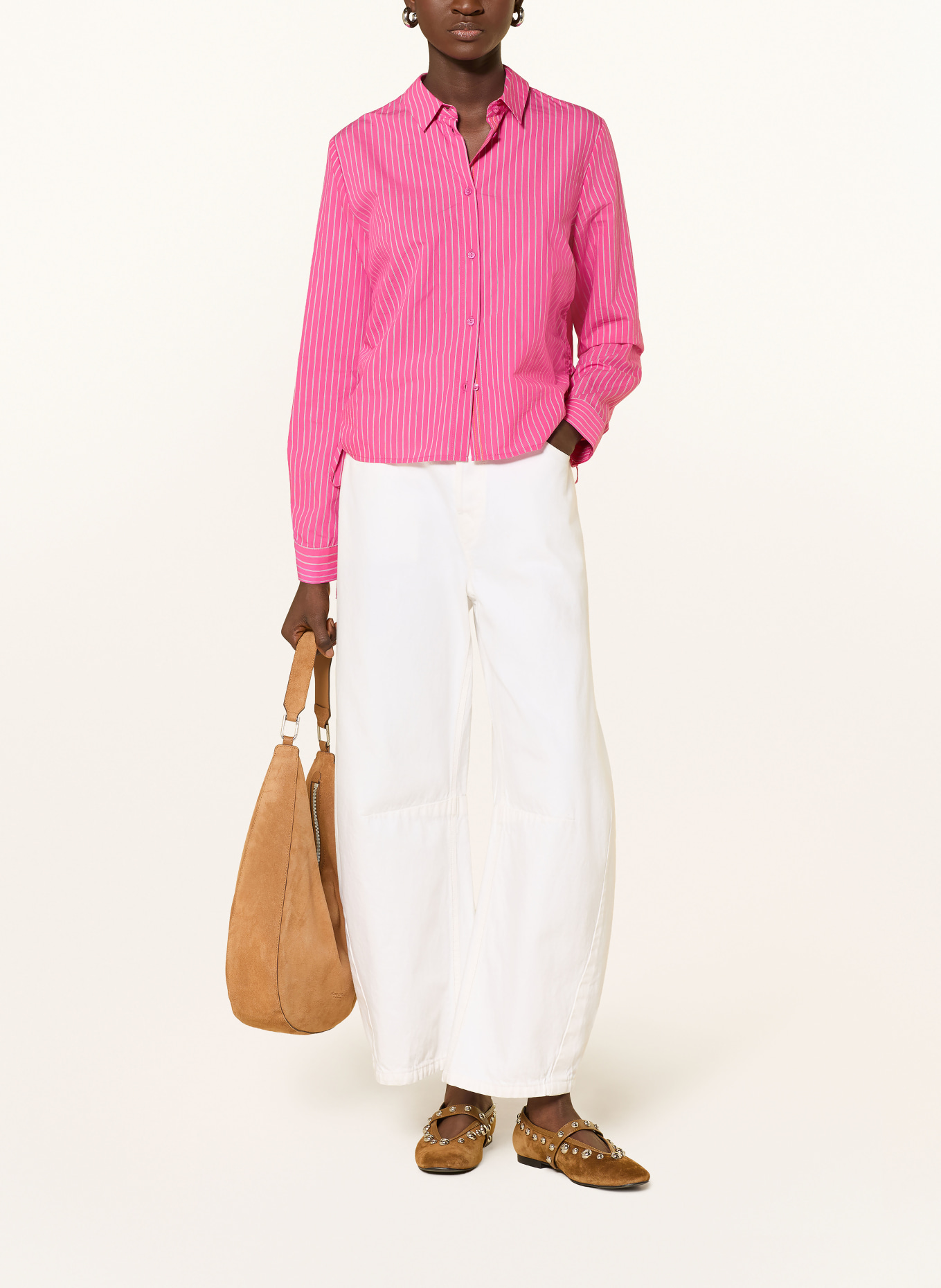 Smith & Soul Hemdbluse: PINK / WEISS / SCHWARZ