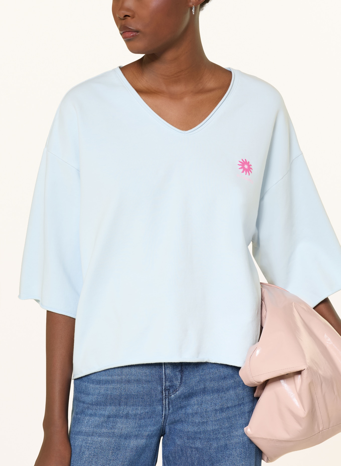 Smith & Soul Sweatshirt mit 3/4-Arm: HELLBLAU / ROSA / PINK