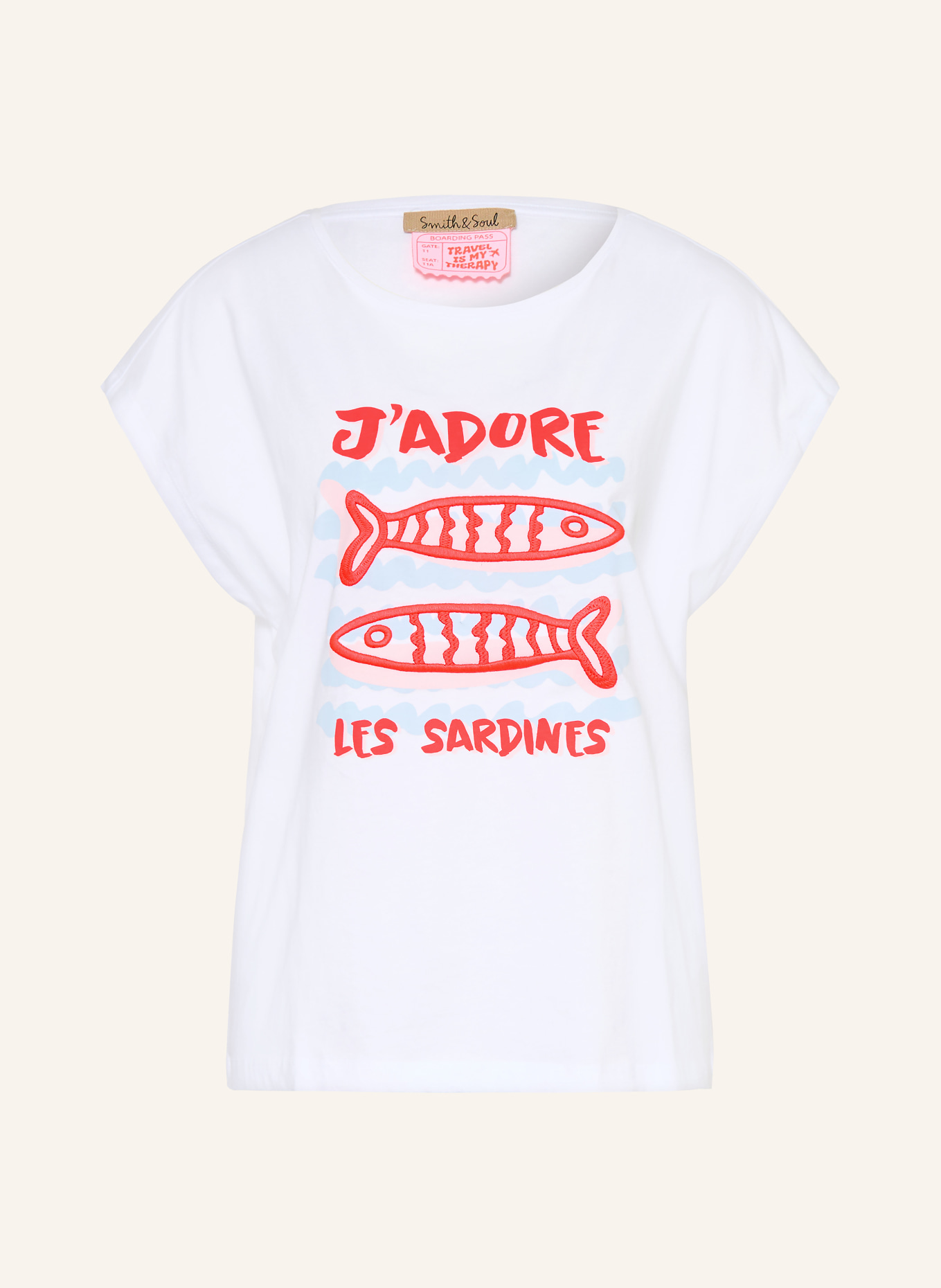 Smith & Soul Chemise oversize: BLANC / ROSE FUCHSIA / BLEU CLAIR