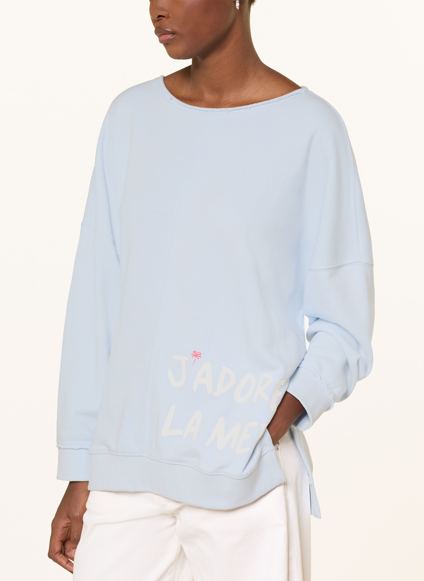 Smith & Soul Oversized-Sweatshirt: HELLBLAU / PINK / WEISS
