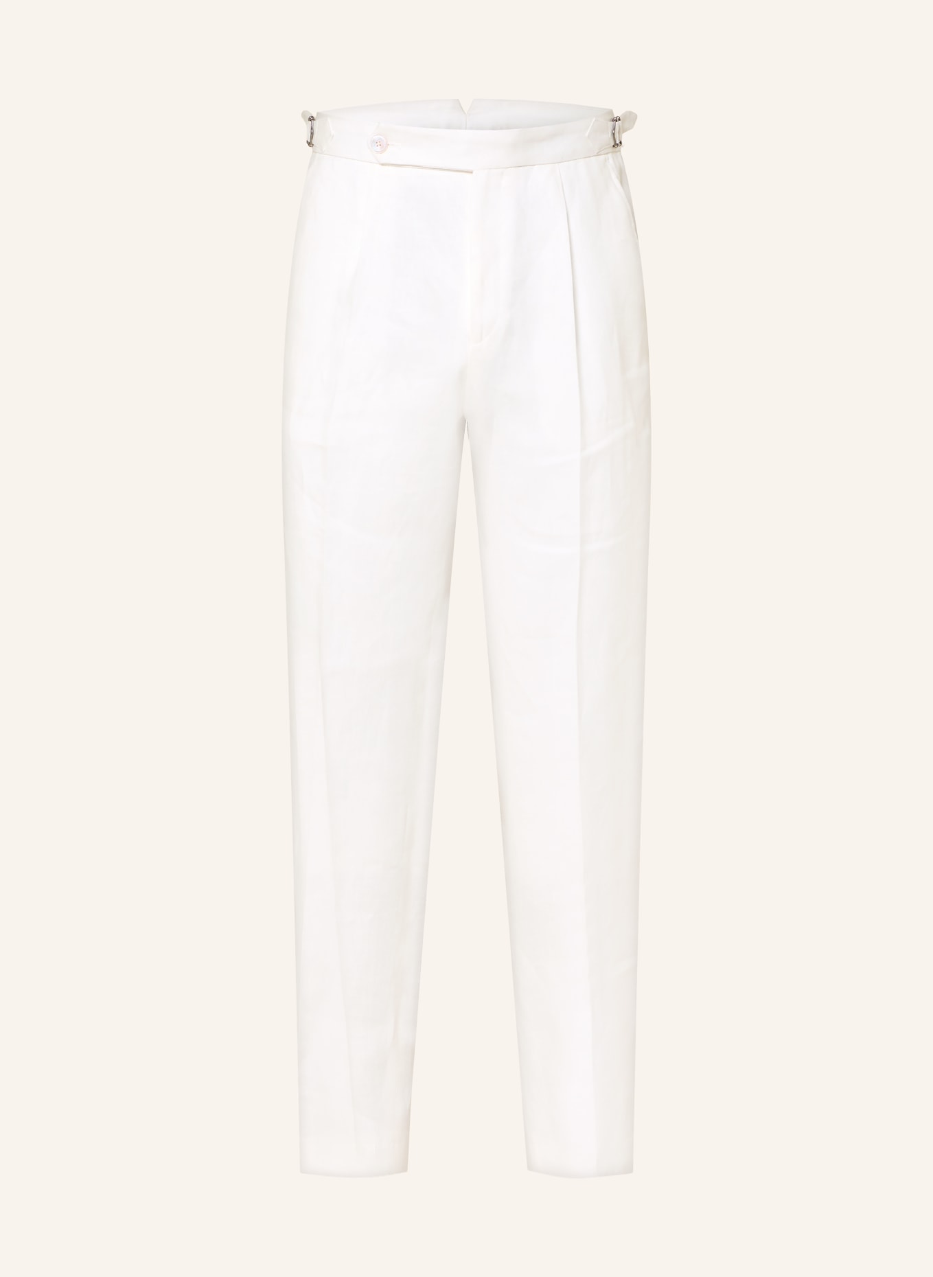 BOSS Leinen-Chino PERINO Tapered Fit: WEISS