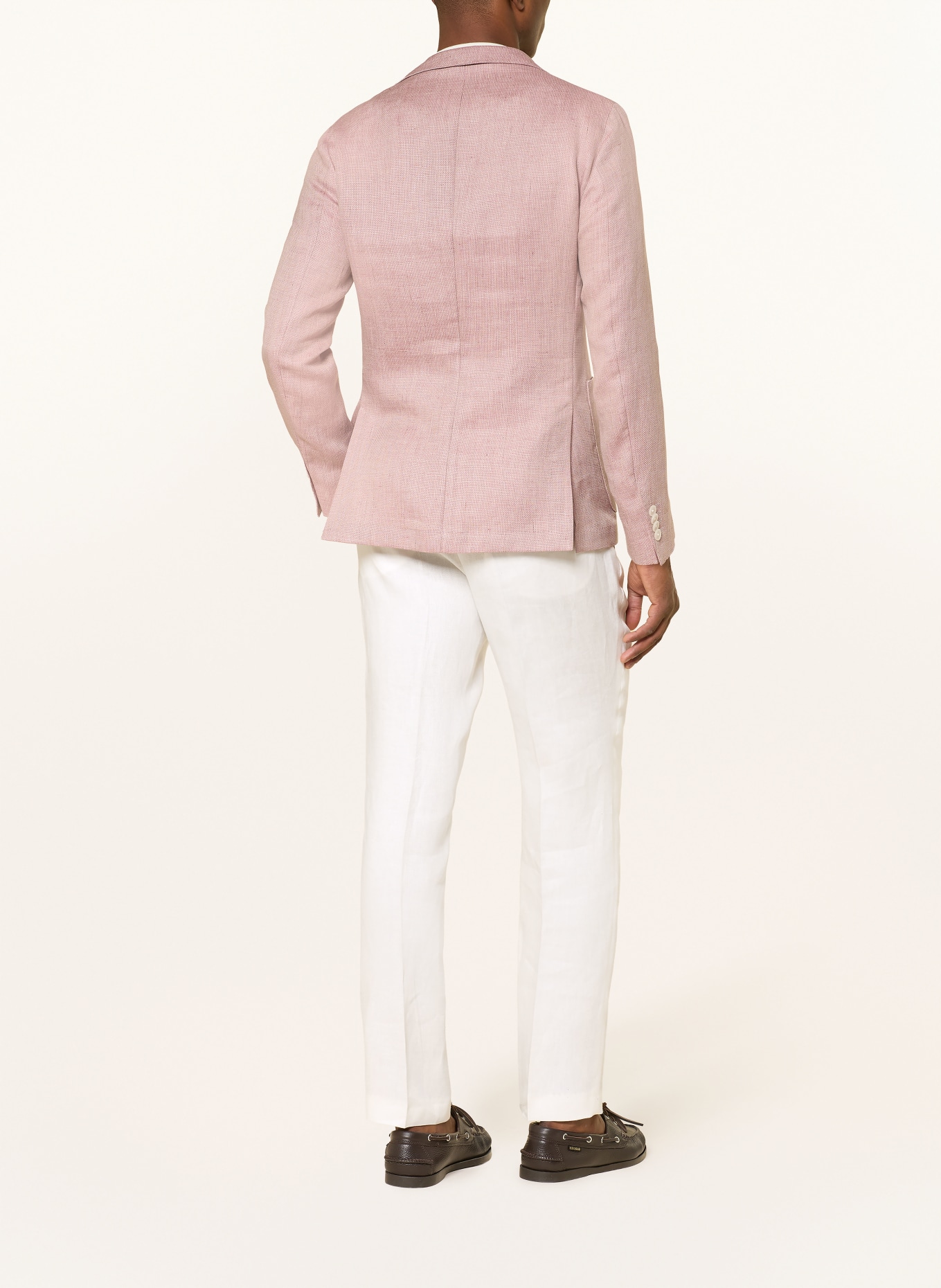 BOSS Leinen-Chino PERINO Tapered Fit: WEISS