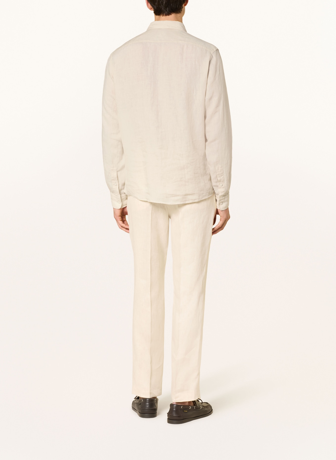 BOSS Pantalon chino en lin PERINO coupe fuselée: BEIGE