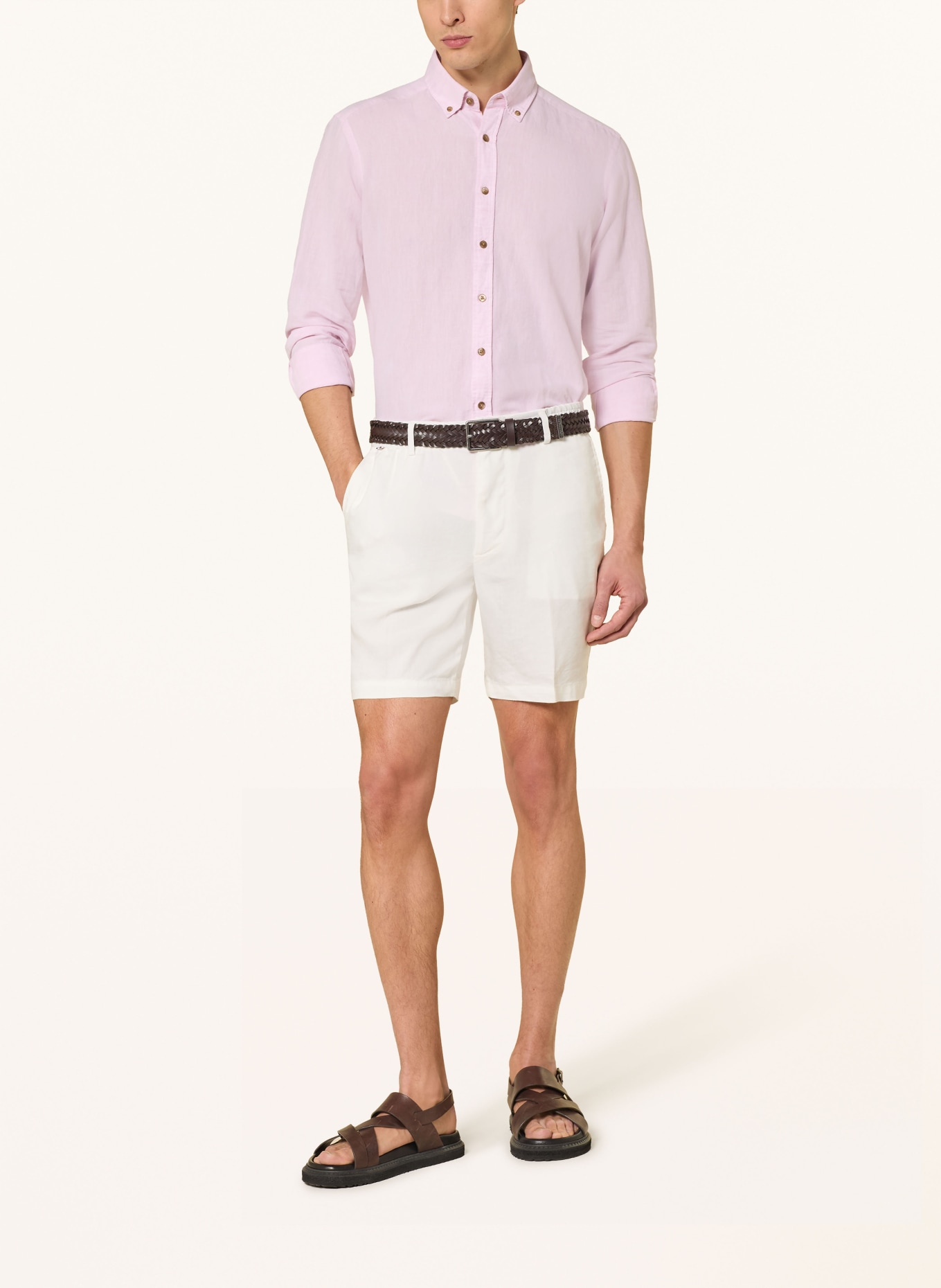 BOSS Short KANE avec lin: BLANC