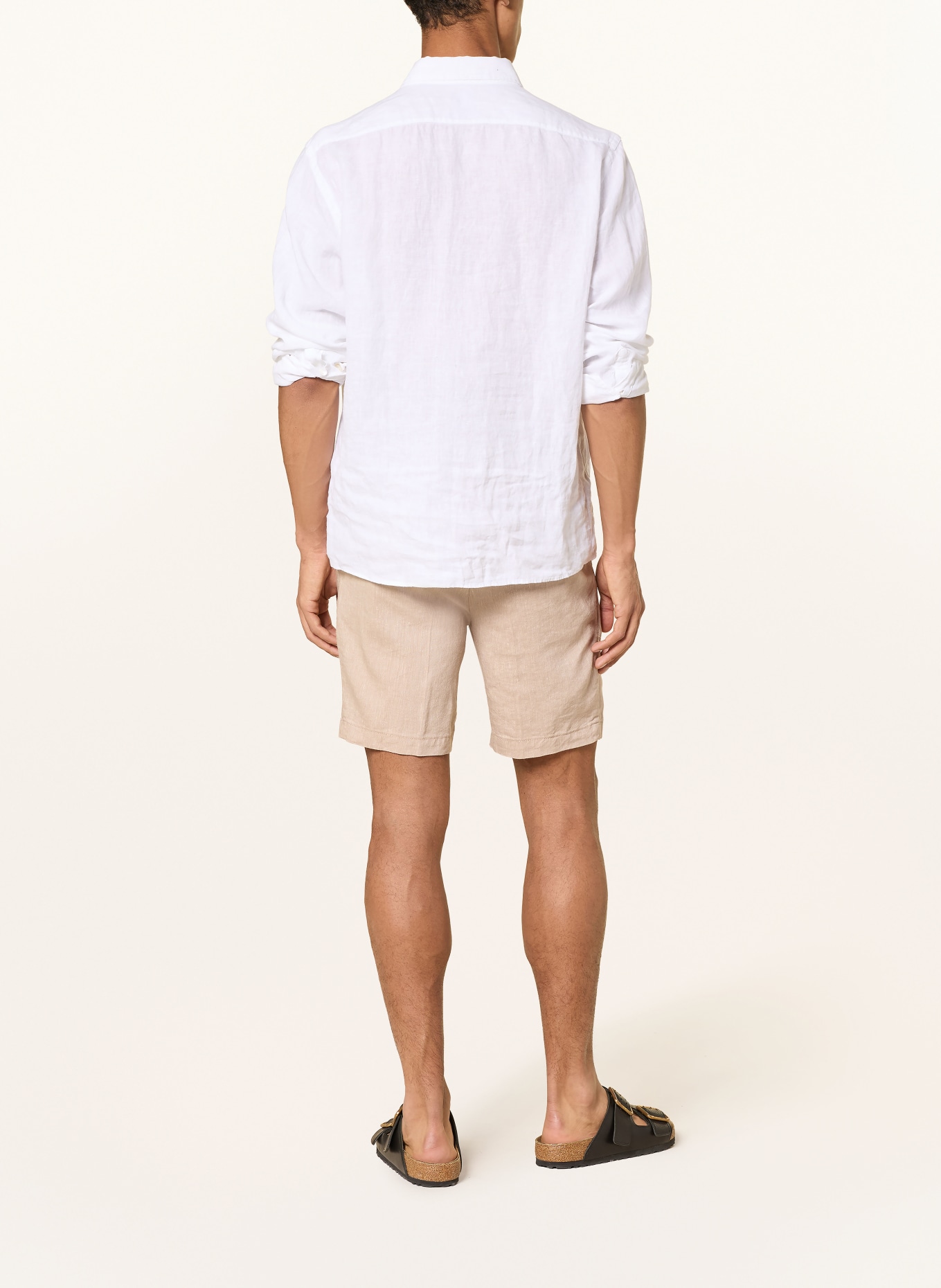 BOSS Shorts KANE mit Leinen: HELLBRAUN