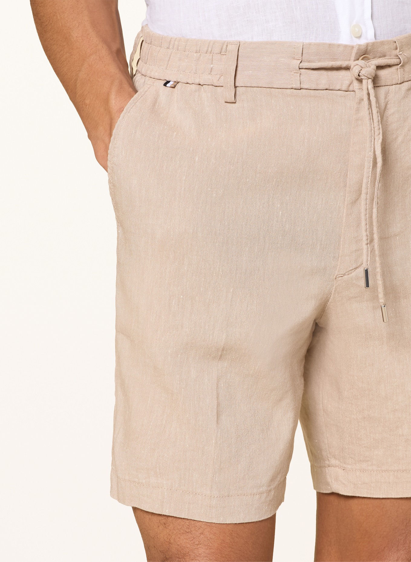 BOSS Shorts KANE mit Leinen: HELLBRAUN