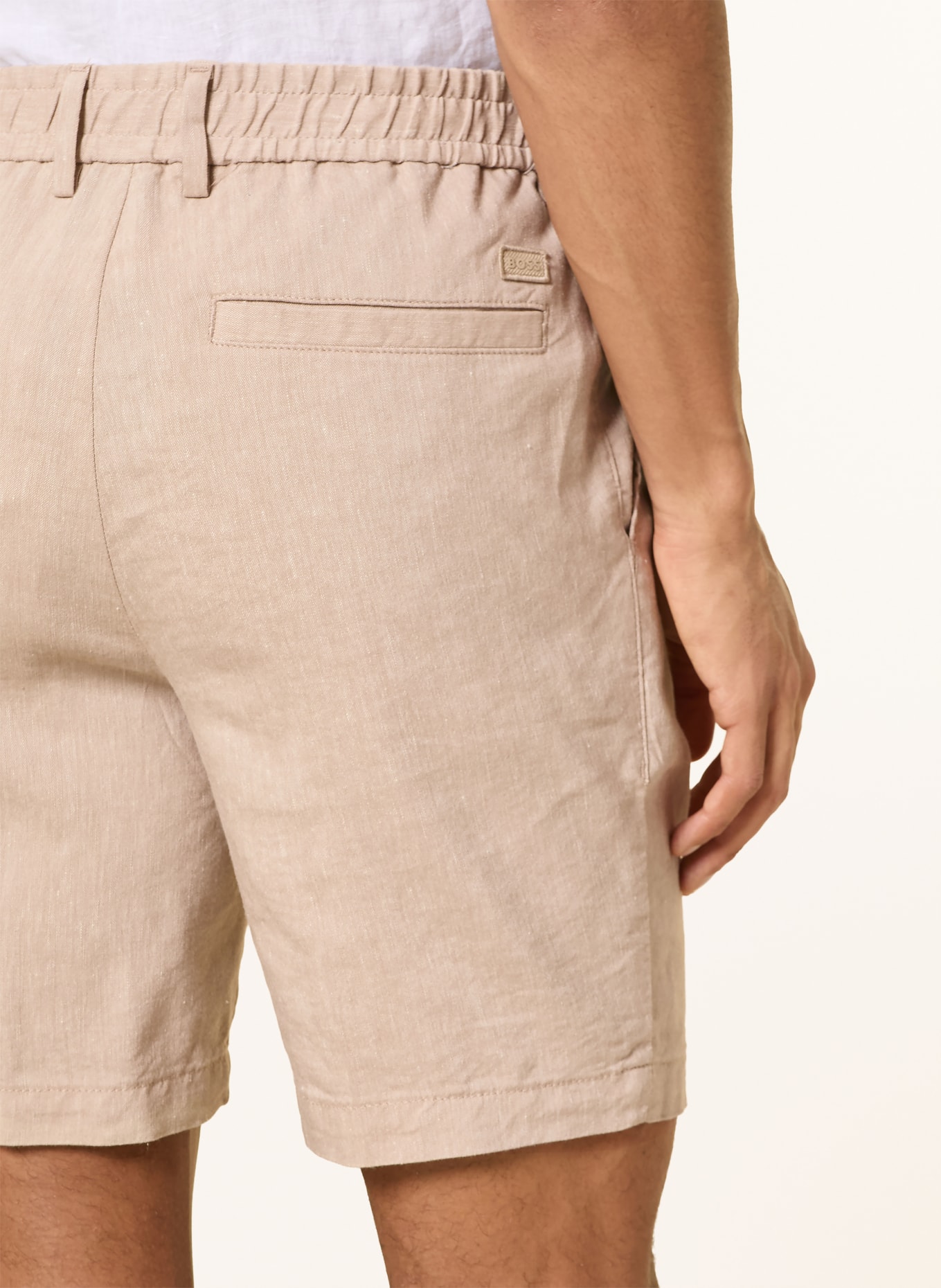 BOSS Shorts KANE mit Leinen: HELLBRAUN