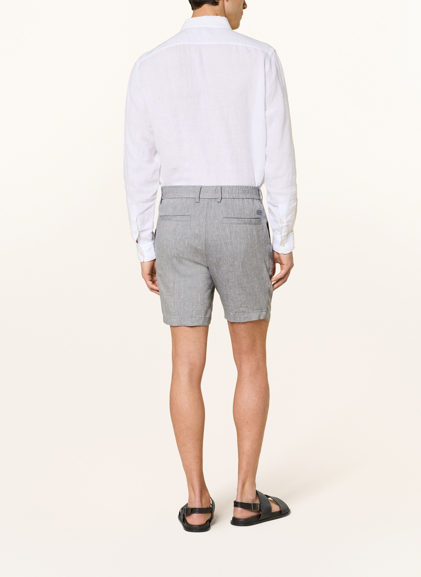 BOSS Szorty KANE z lnem: SZARONIEBIESKI