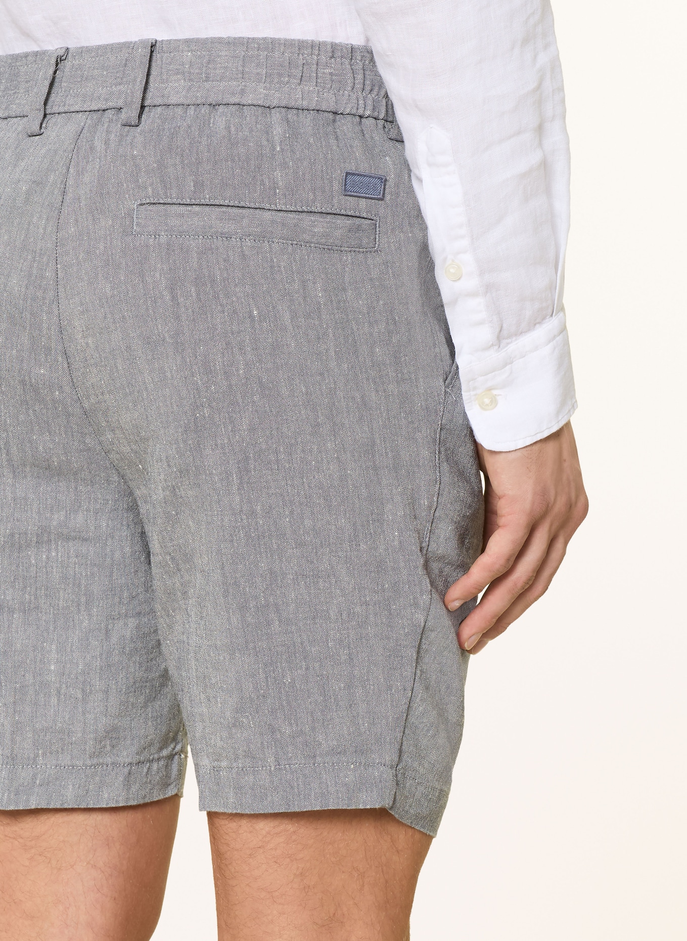 BOSS Szorty KANE z lnem: SZARONIEBIESKI