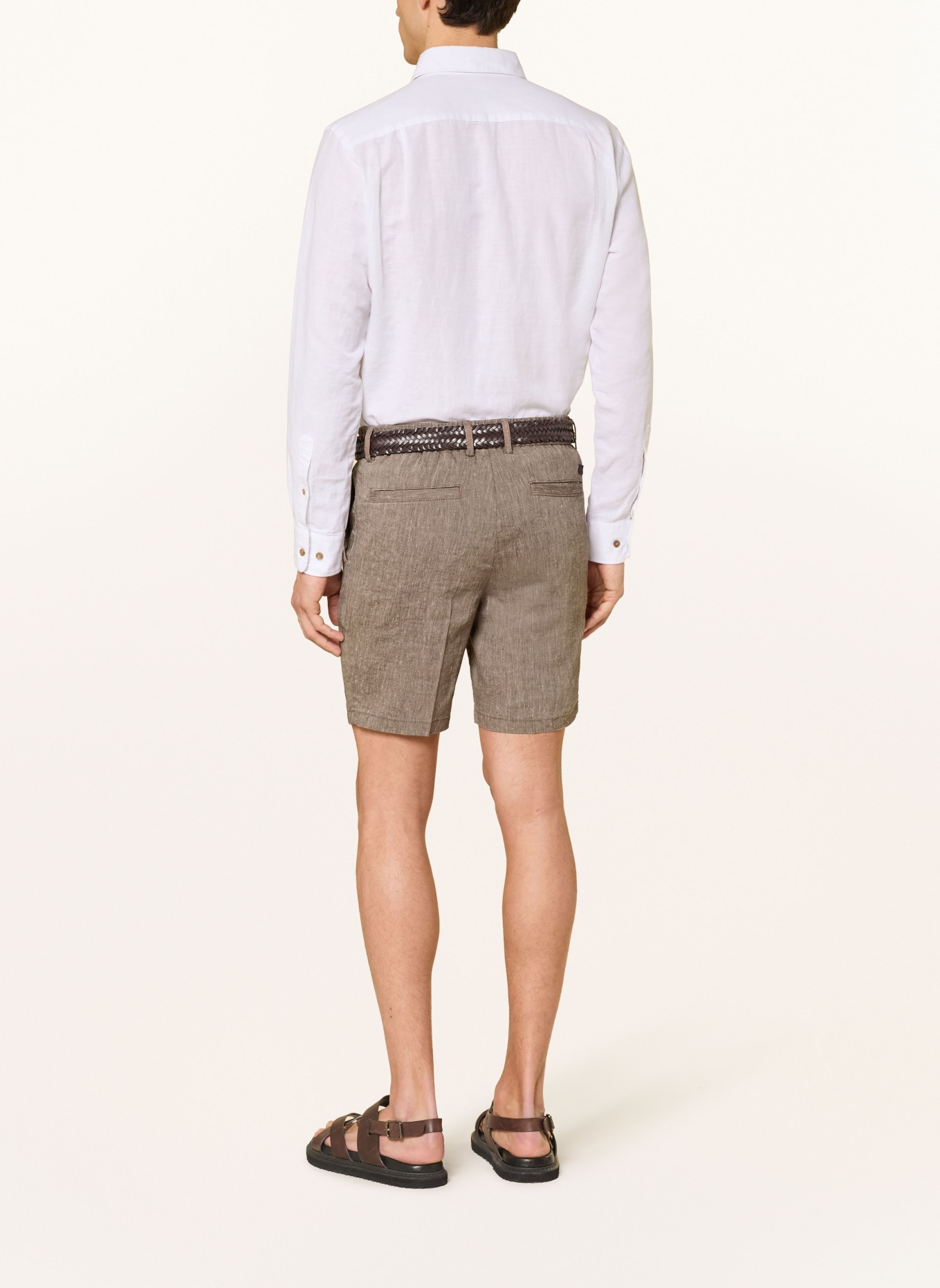 BOSS Short KANE avec lin: MARRON